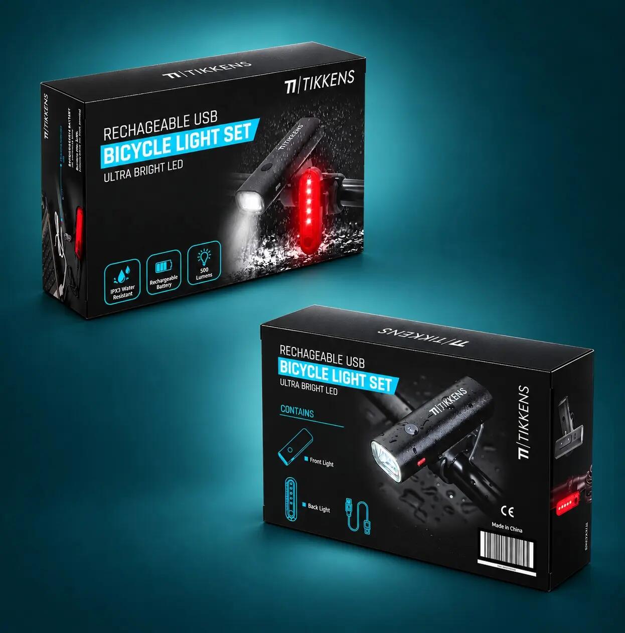 Fietsverlichting Set LED - Fietslamp USB Oplaadbaar - Voor & Achterlicht 500 Lm 7/8