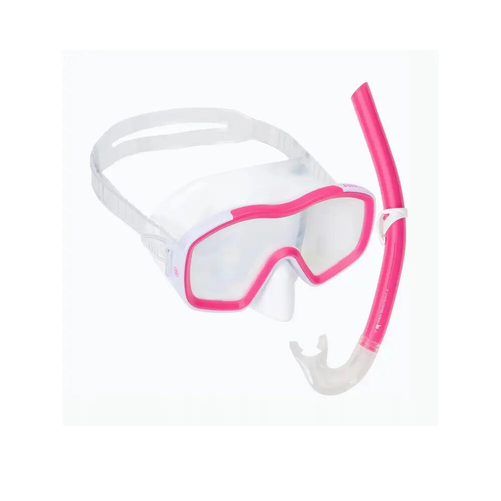 Set de snorkeling Aqualung Raccoon Combo Júnior Rosa/Branco 4/7