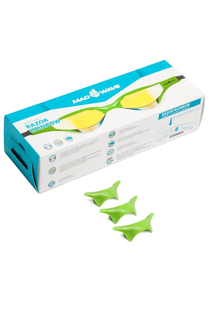 MAD WAVE Razor Rainbow Mirrored Green Swimming Goggles 5/5