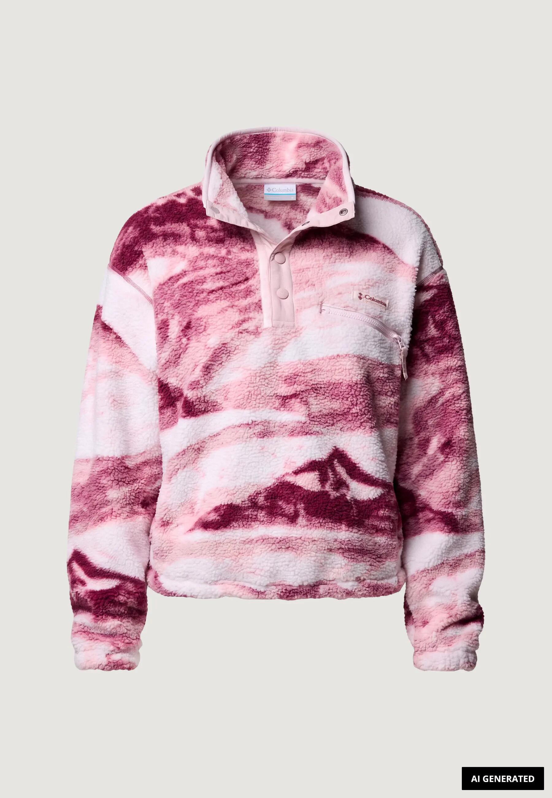 Sweater Helvetia™ II Printed Cropped Half Snap DAMES Paars 3/5
