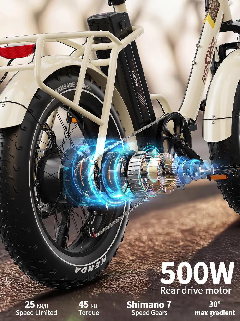 Elektrický bicykel Onesport OT16 Max 20" pneumatiky 500W motor 48V 18AH skladací 12/15
