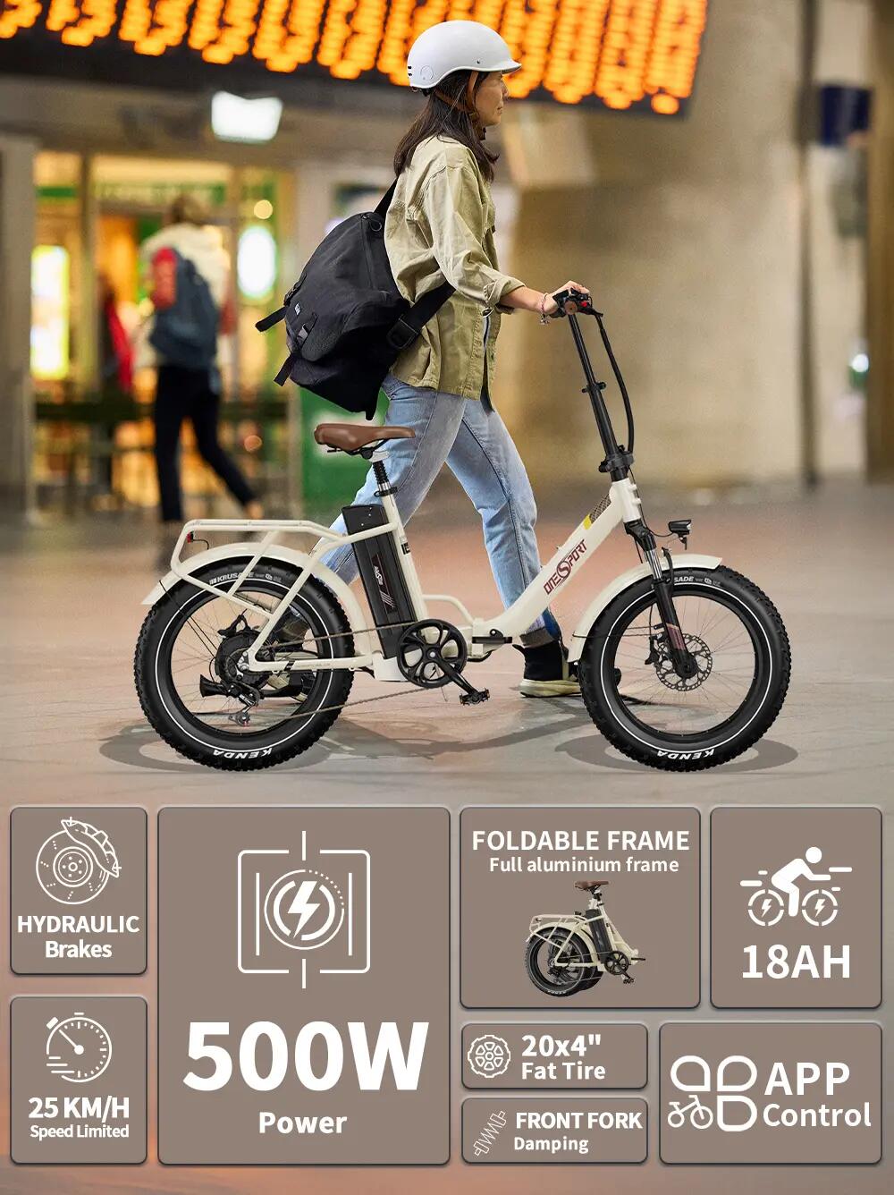 Elektrický bicykel Onesport OT16 Max 20" pneumatiky 500W motor 48V 18AH skladací 11/15