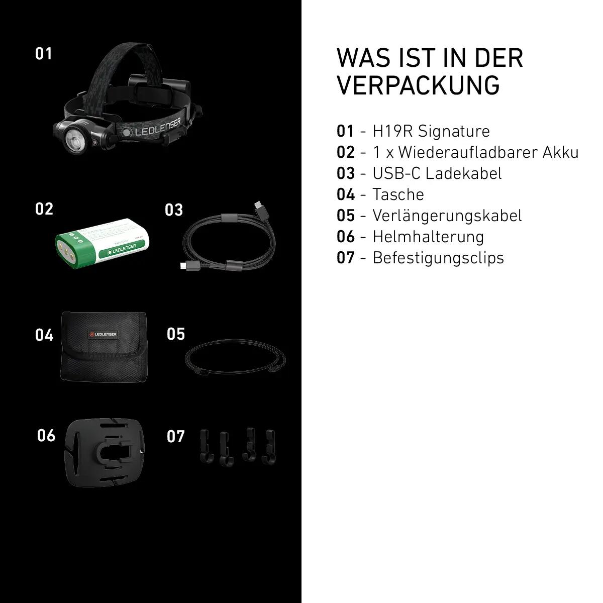 wiederaufladbare Stirnlampe H19R Signature, Bis zu 4000lm, RGB, IP67 6/7