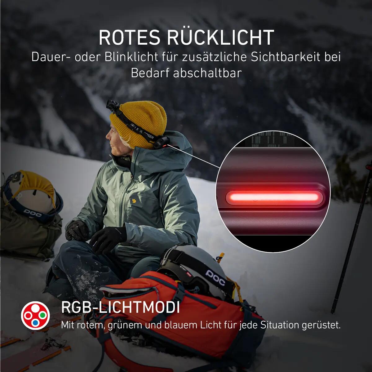 wiederaufladbare Stirnlampe H19R Signature, Bis zu 4000lm, RGB, IP67 5/7