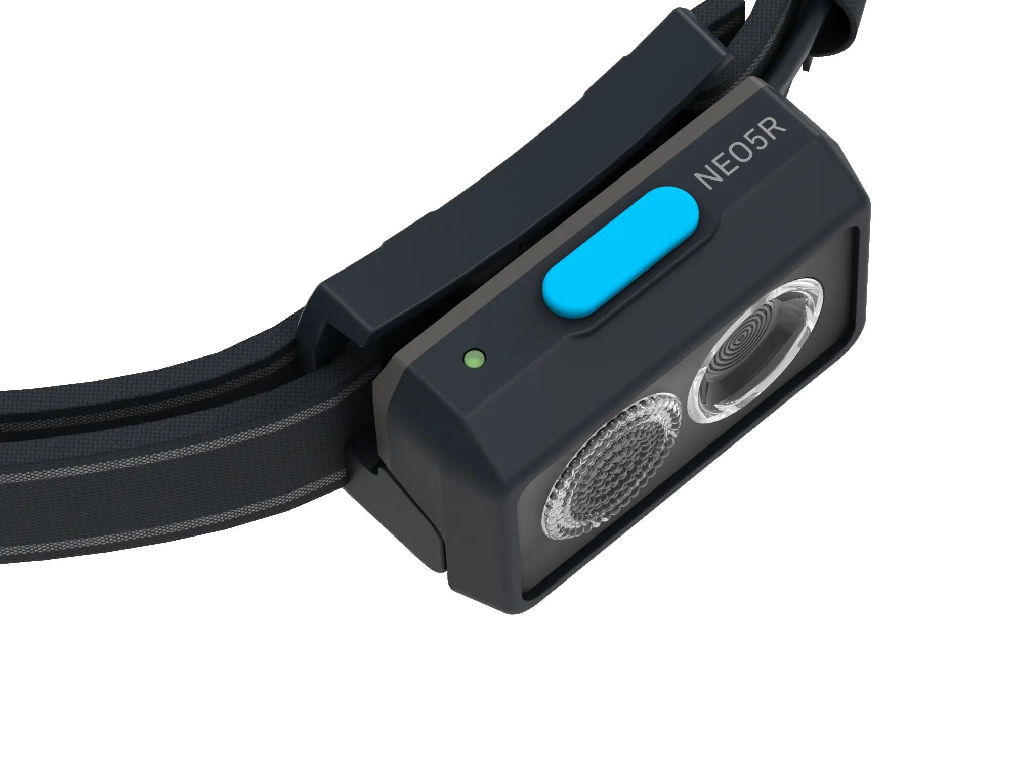 NEO5R Running Head Torch Rechargeable, 600lm, Inc Red Rear Light (Blue) 2/8