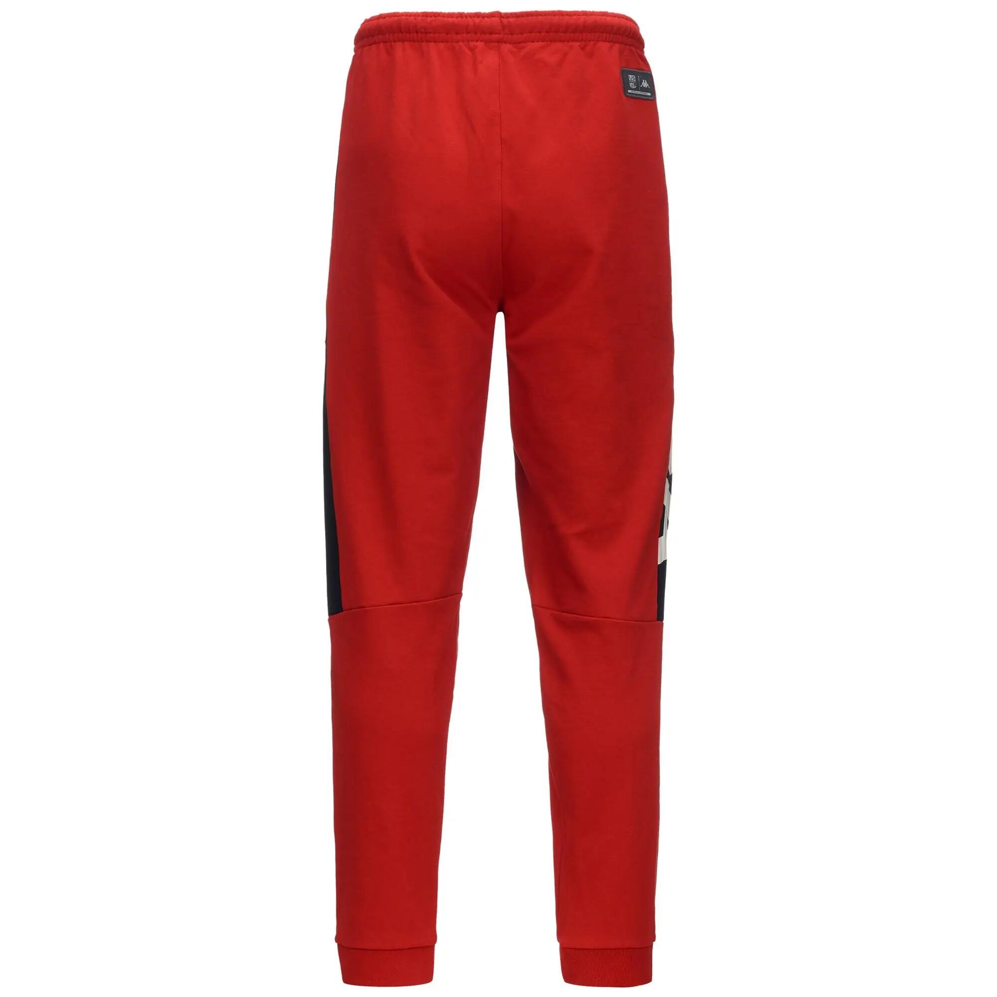 Pantaloni tuta da uomo donna in cotone rosso da sci 3/4