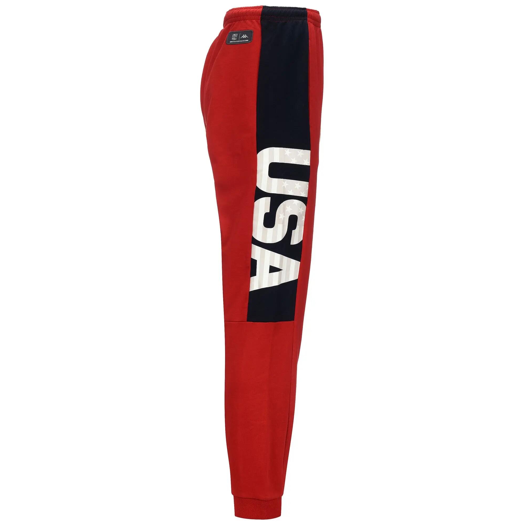 Pantaloni tuta da uomo donna in cotone rosso da sci 2/4