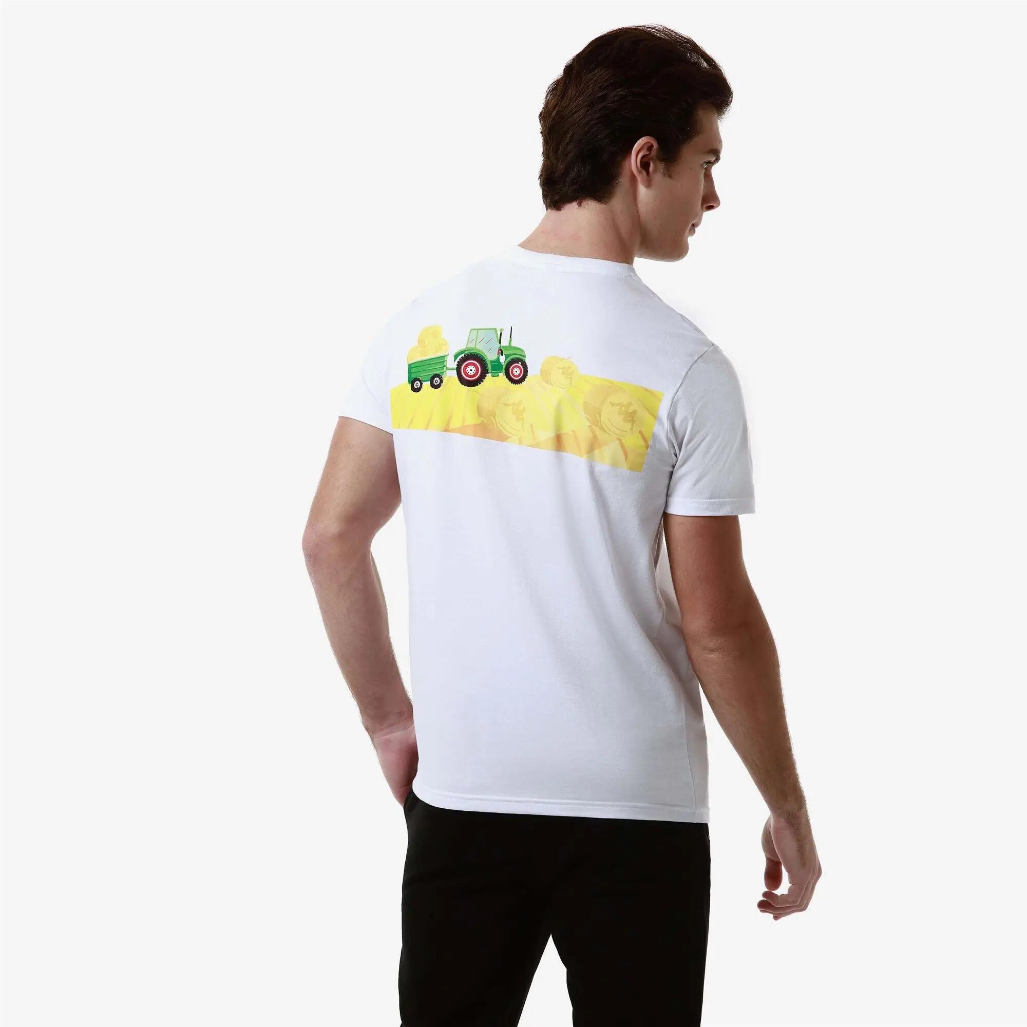 T-shirt da uomo in cotone bianco da streetwear sportivo 6/7