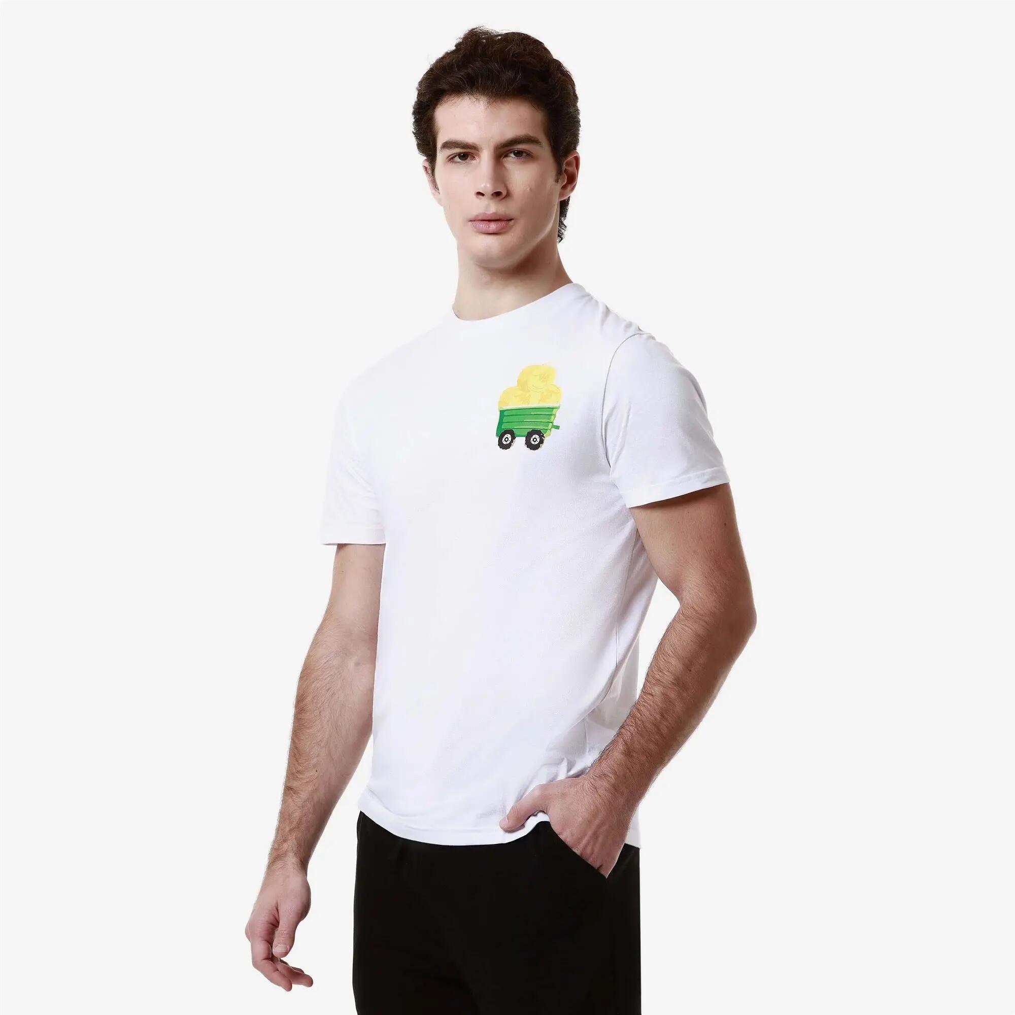 T-shirt da uomo in cotone bianco da streetwear sportivo 5/7