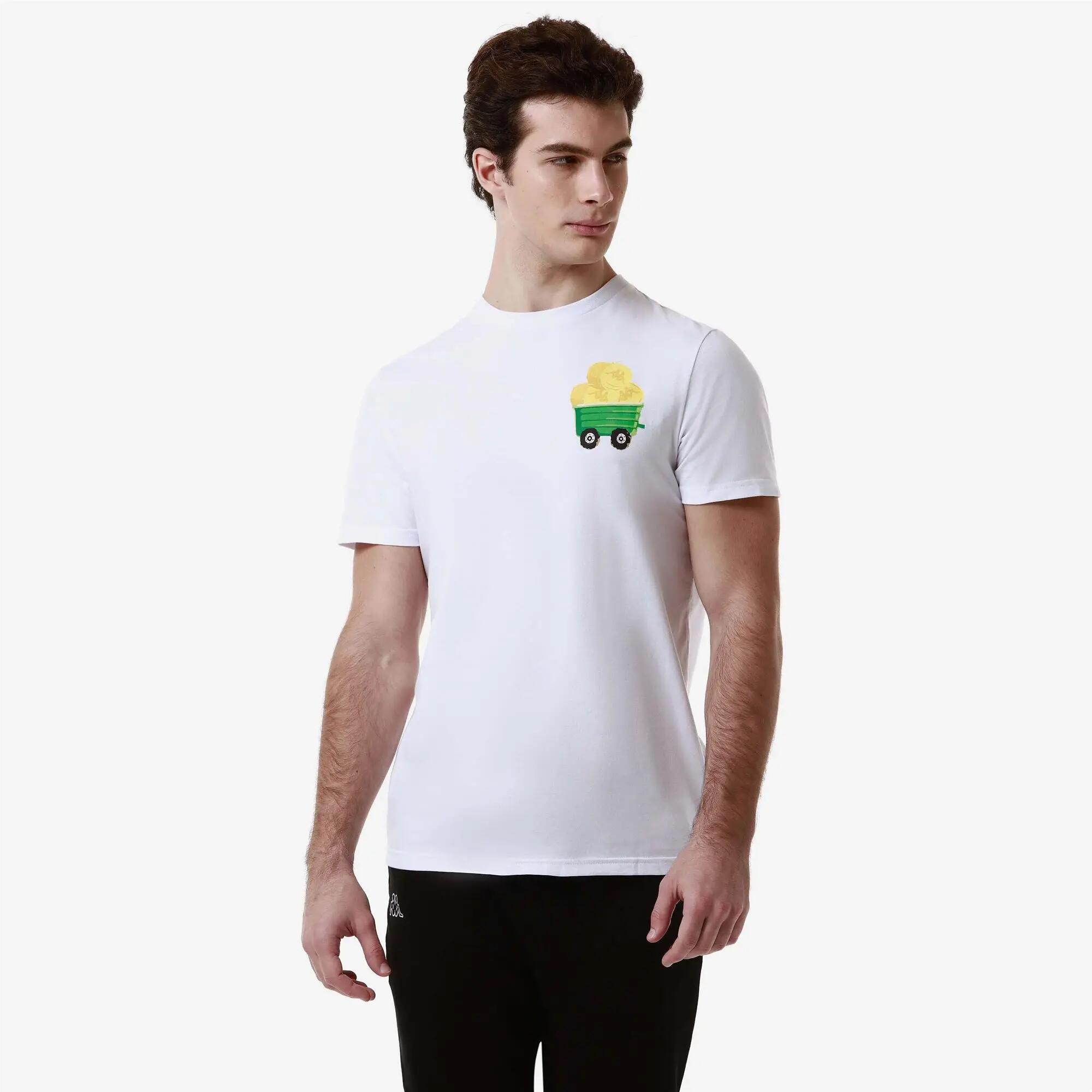 T-shirt da uomo in cotone bianco da streetwear sportivo 4/7