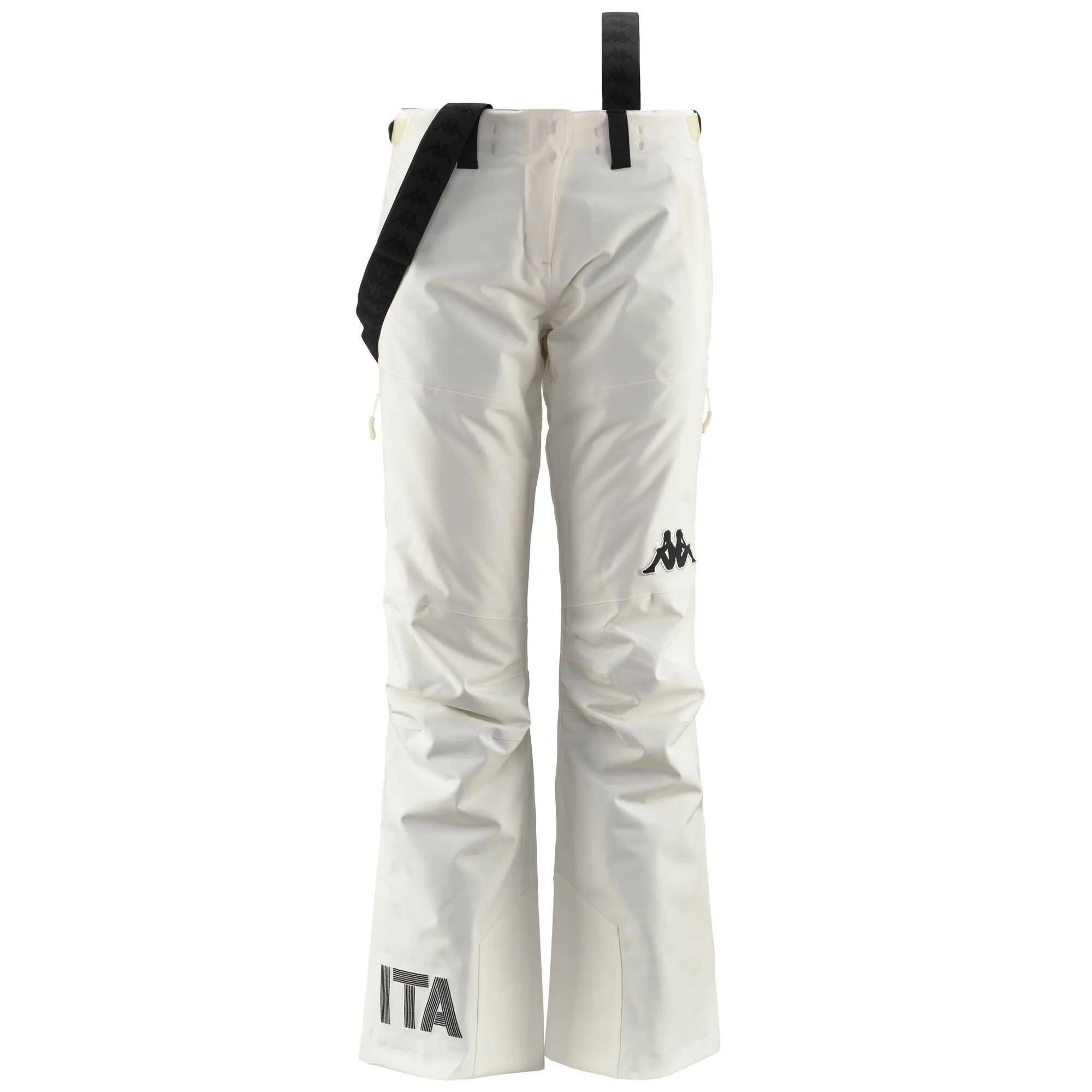 Pantaloni tuta da donna in poliestere bianco da sci 2/6