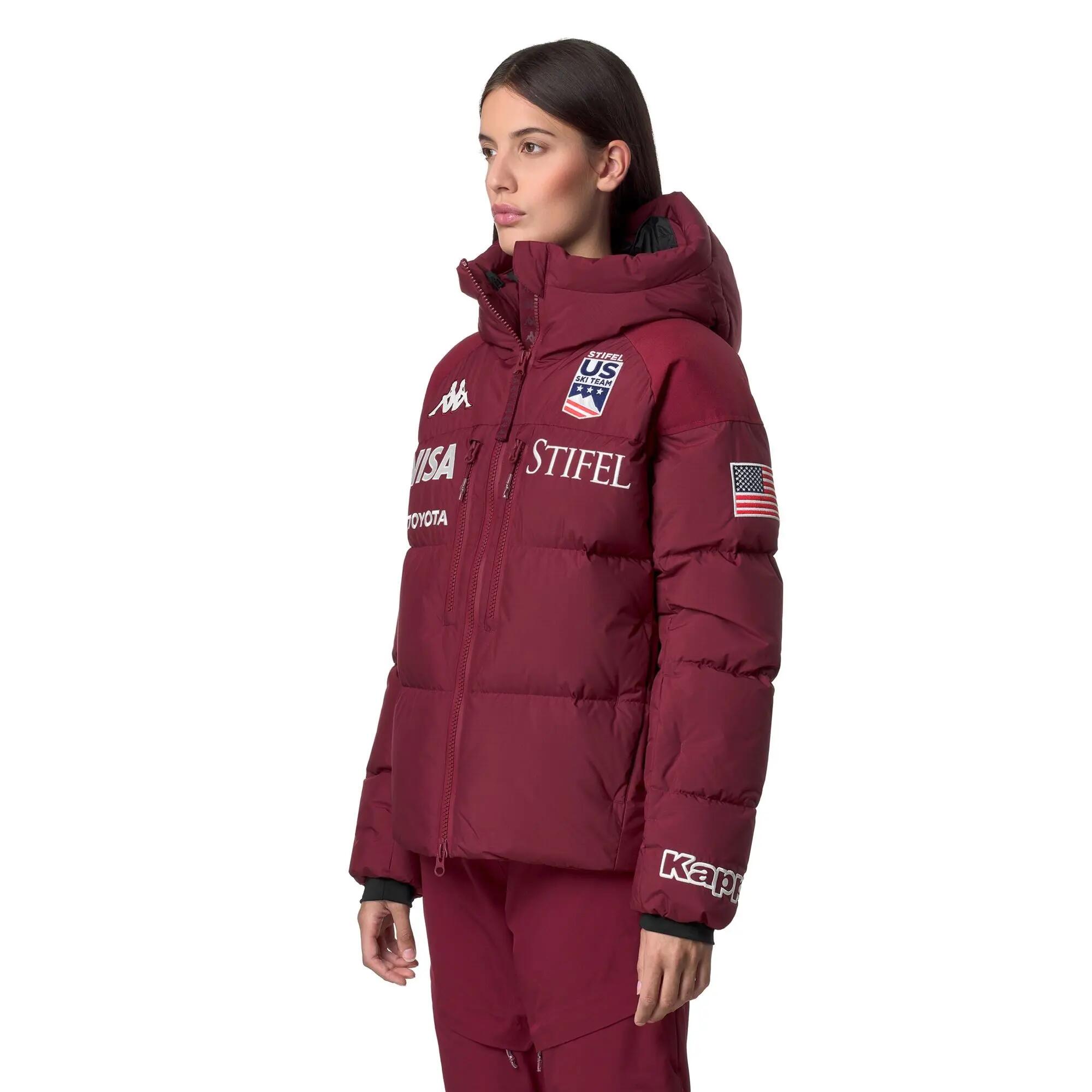 Giubbotto da donna in poliestere rosso da sci 5/6
