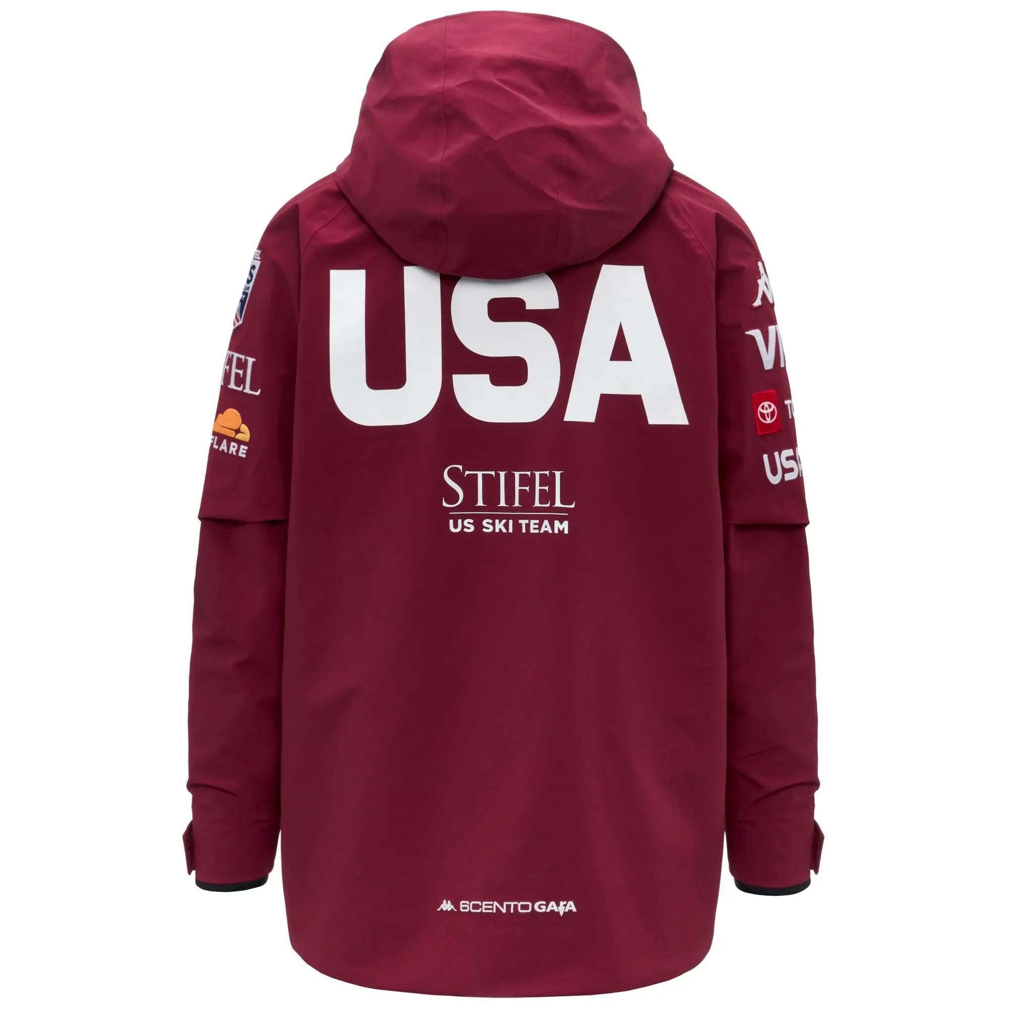 Giubbotto da uomo donna in nylon rosso da snowboard 4/5