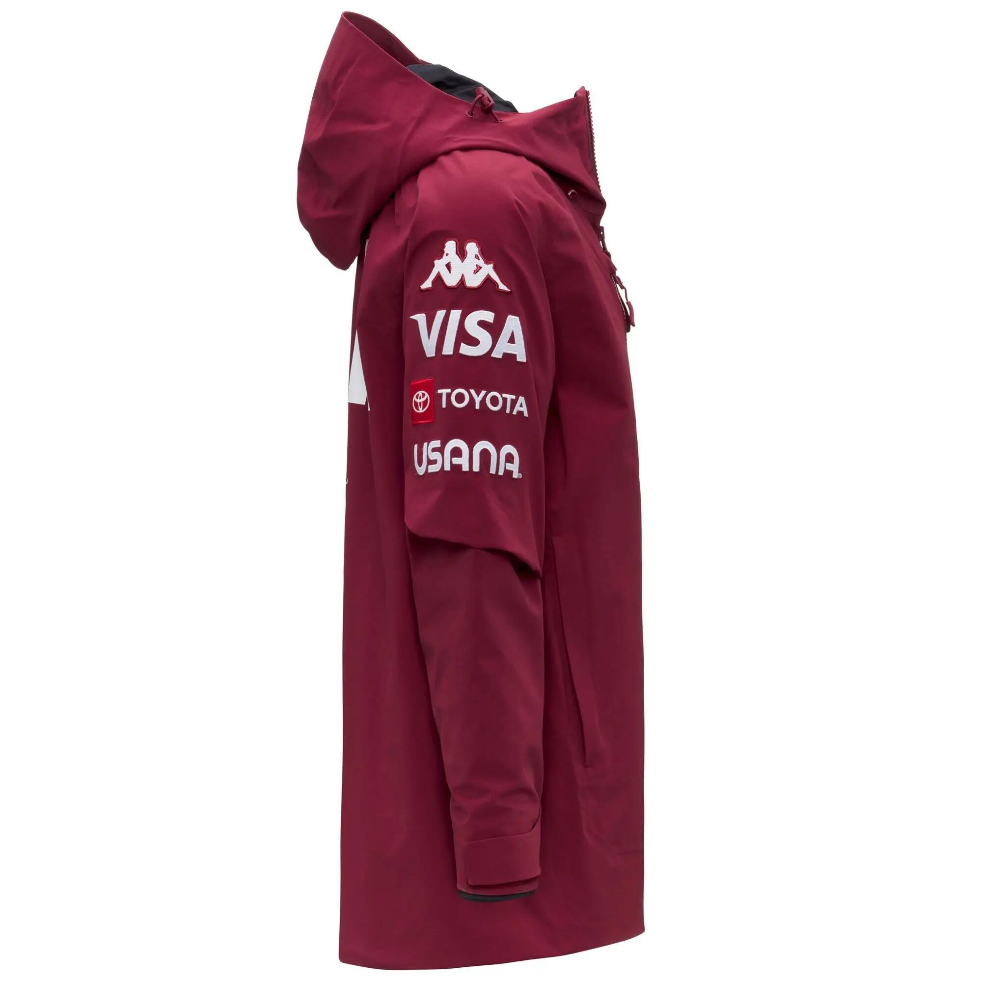 Giubbotto da uomo donna in nylon rosso da snowboard 3/5