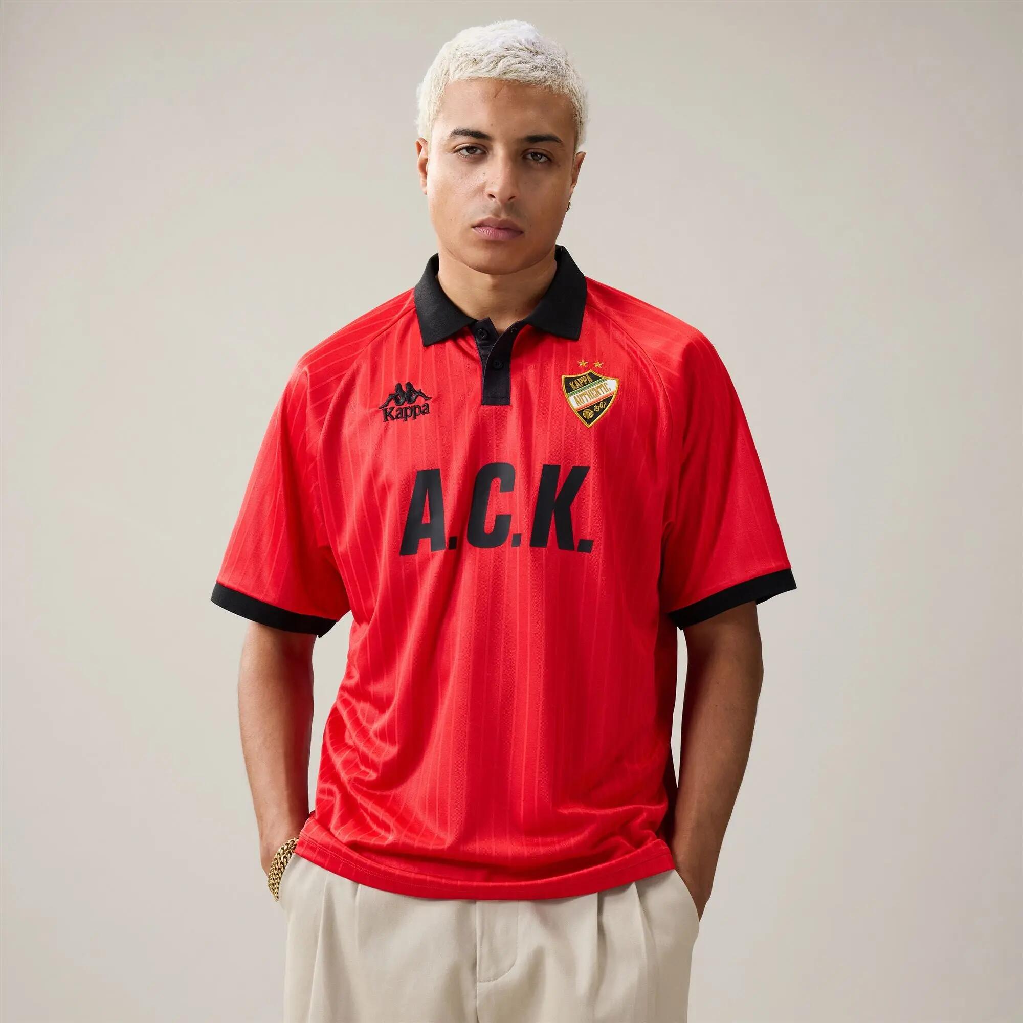 Polo da uomo in poliestere rosso da streetwear sportivo 5/6