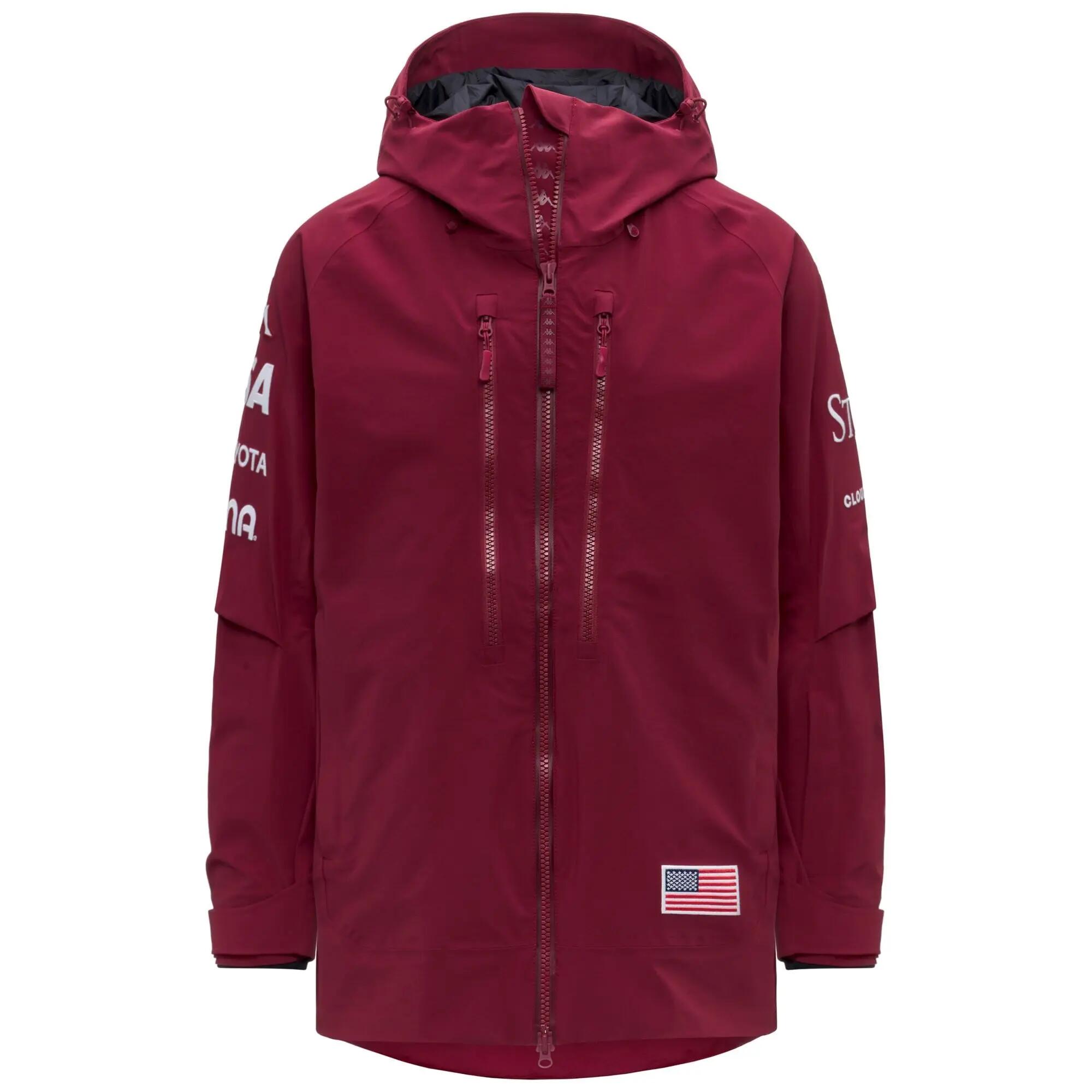 Giubbotto da uomo donna in nylon rosso da snowboard 2/5