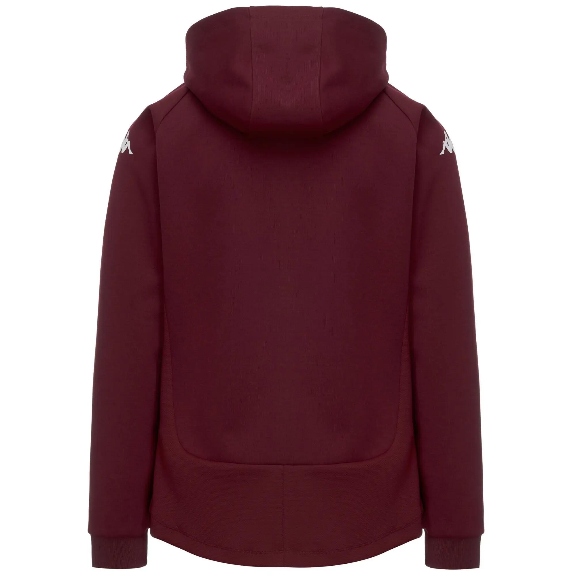 Felpa con cappuccio e zip da bambino in poliestere riciclato rosso da rugby 3/3