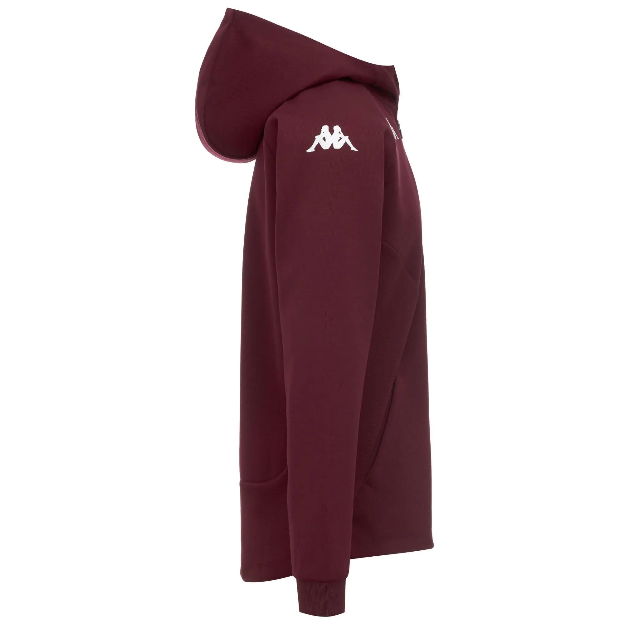 Felpa con cappuccio e zip da bambino in poliestere riciclato rosso da rugby 2/3