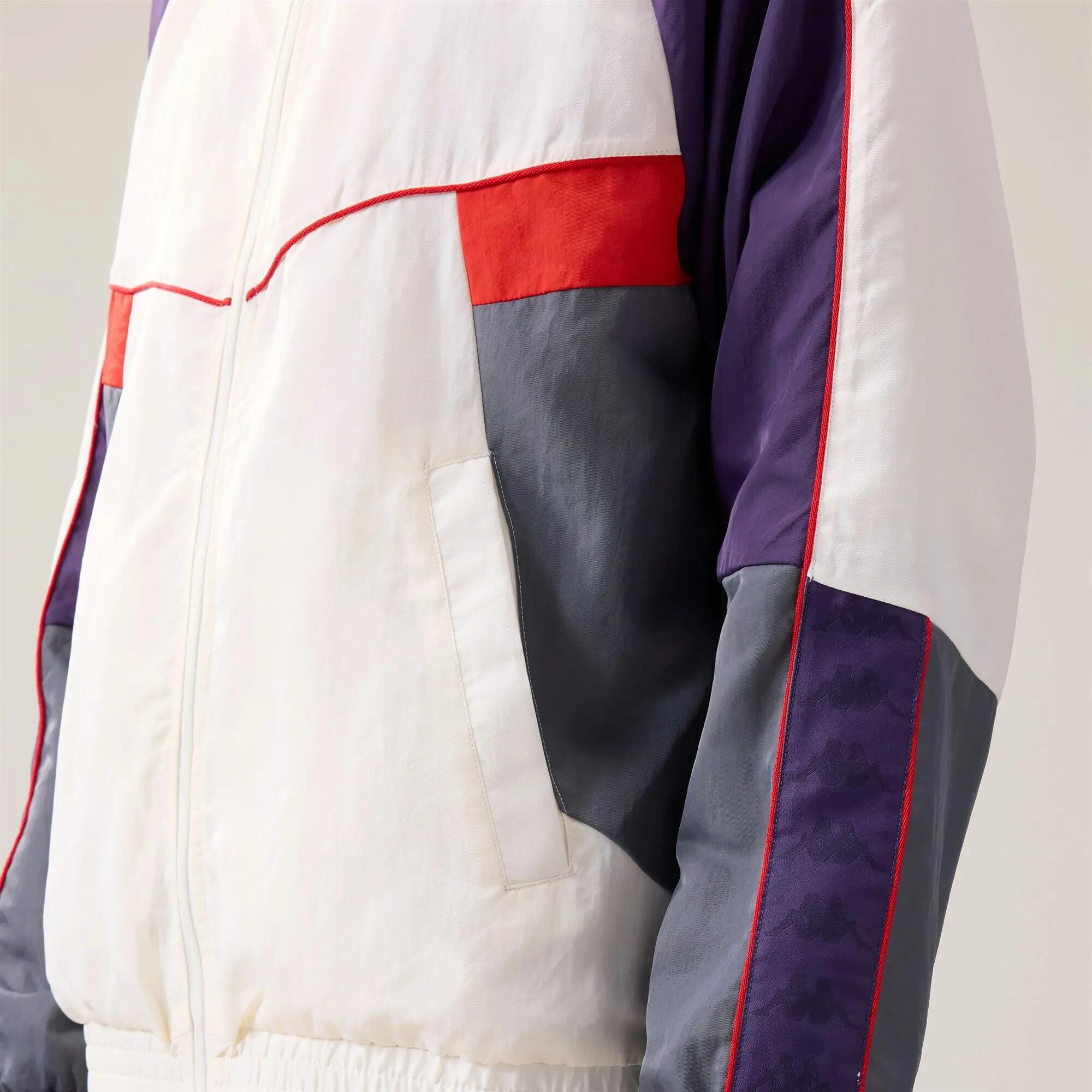 Felpa con zip da uomo in nylon viola da streetwear sportivo 5/6