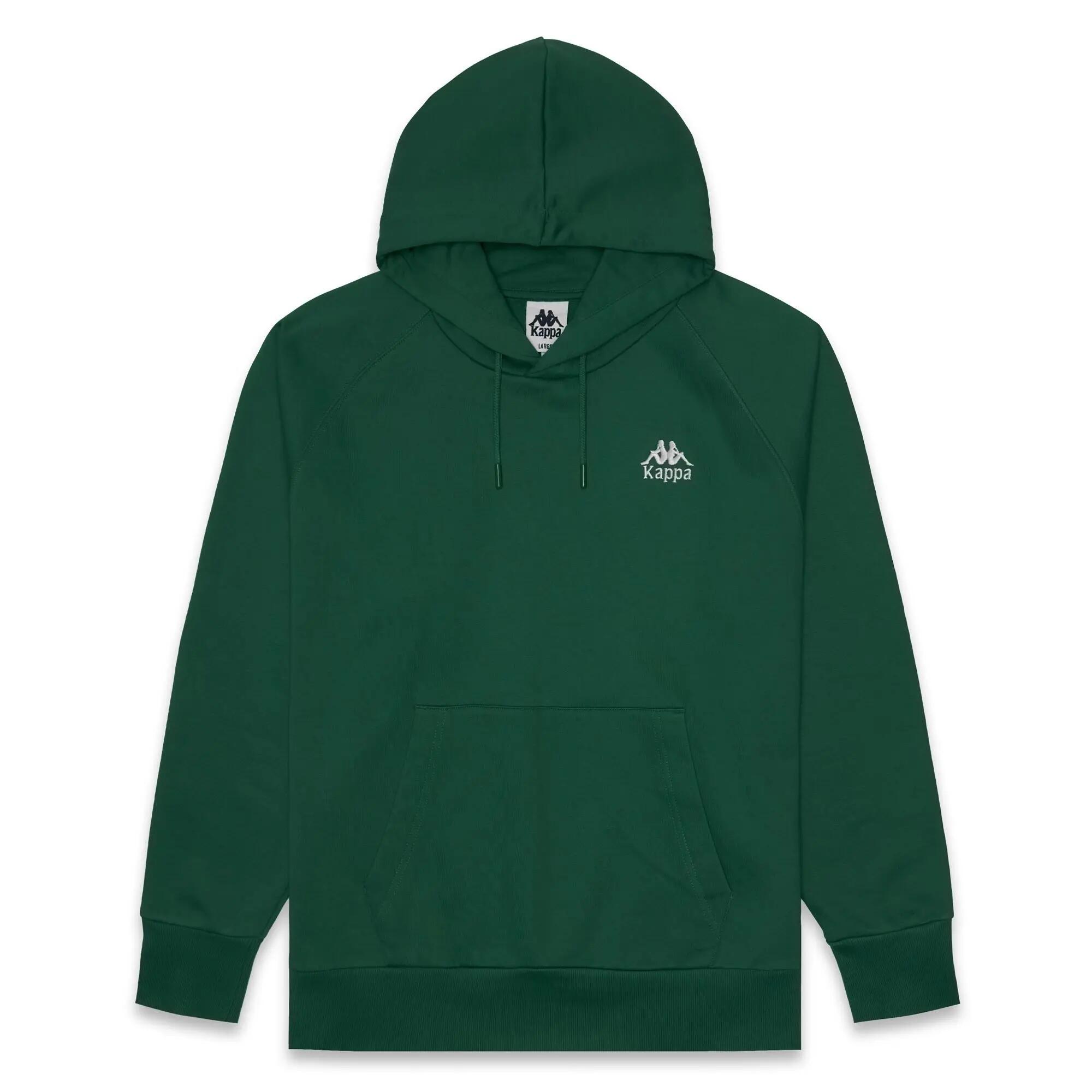 Felpa con cappuccio da uomo in cotone verde da streetwear sportivo 2/6