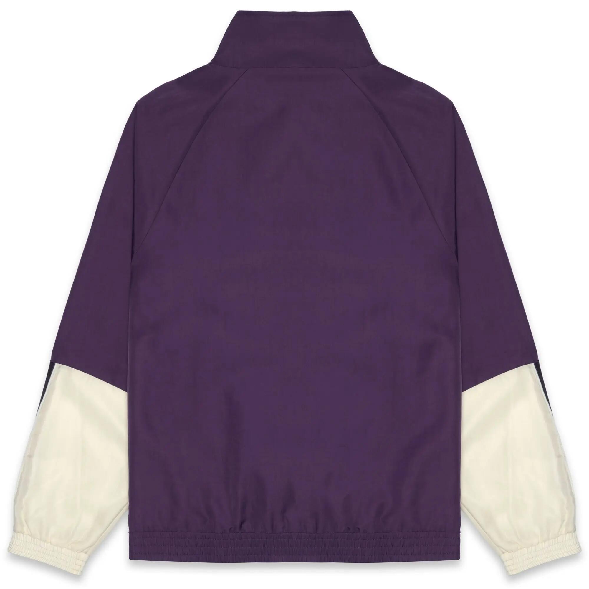 Felpa con zip da uomo in nylon viola da streetwear sportivo 3/6