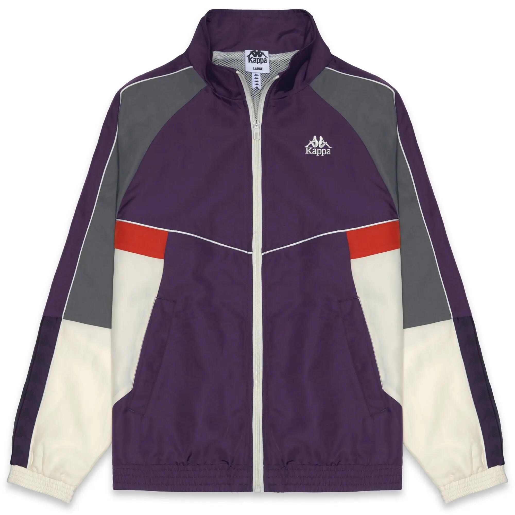 Felpa con zip da uomo in nylon viola da streetwear sportivo 2/6