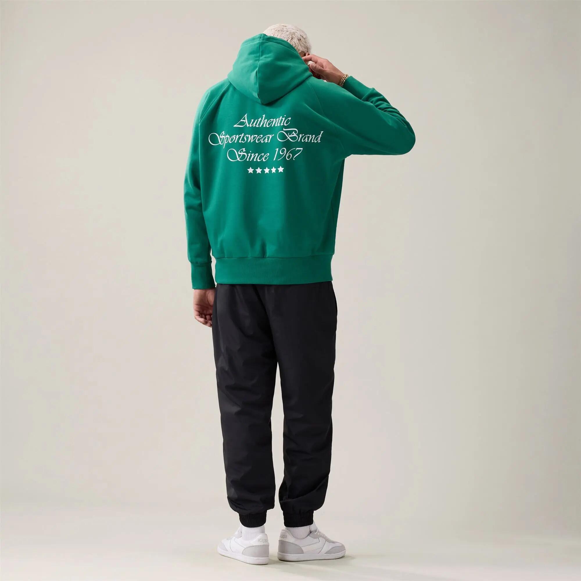 Felpa con cappuccio da uomo in cotone verde da streetwear sportivo 6/6