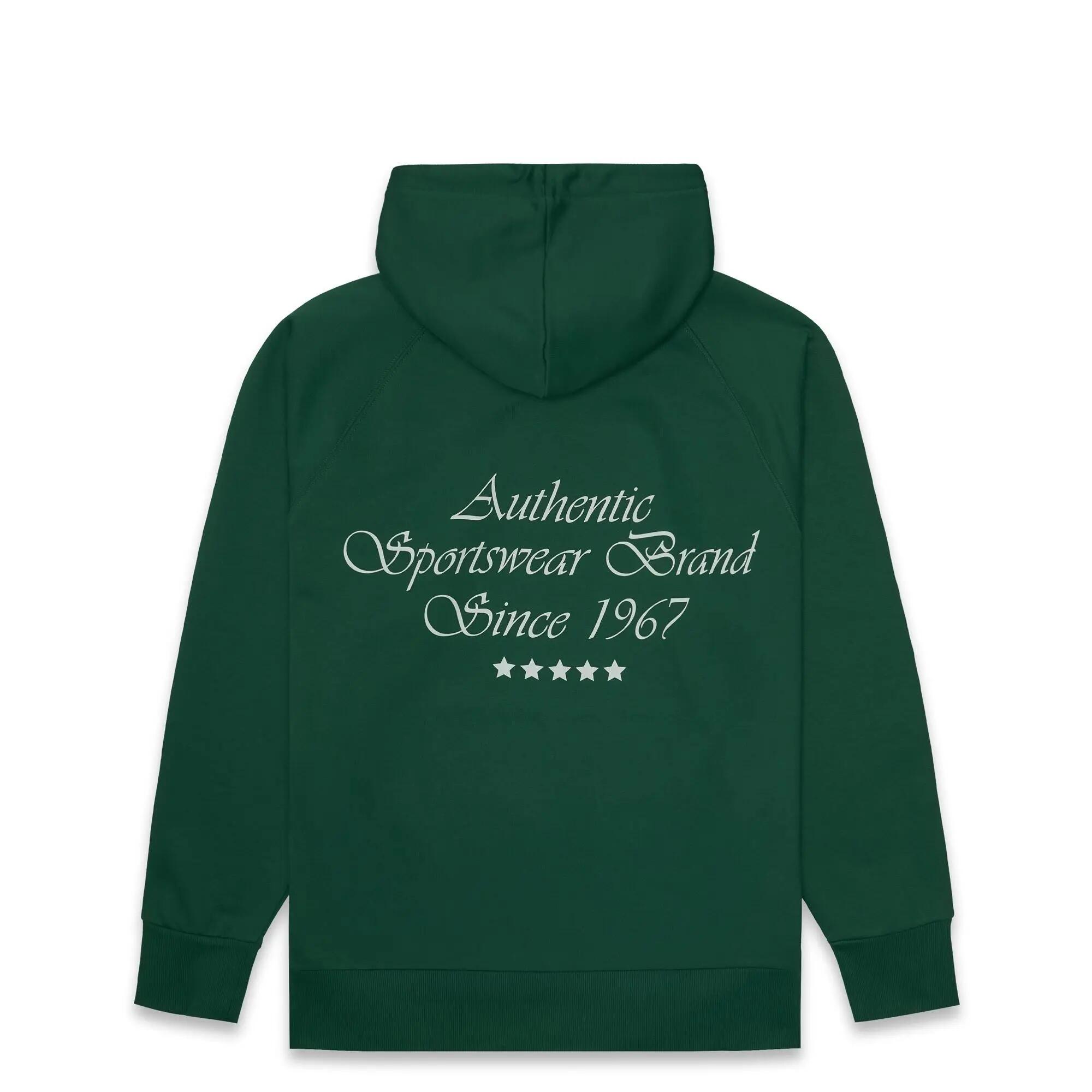 Felpa con cappuccio da uomo in cotone verde da streetwear sportivo 3/6