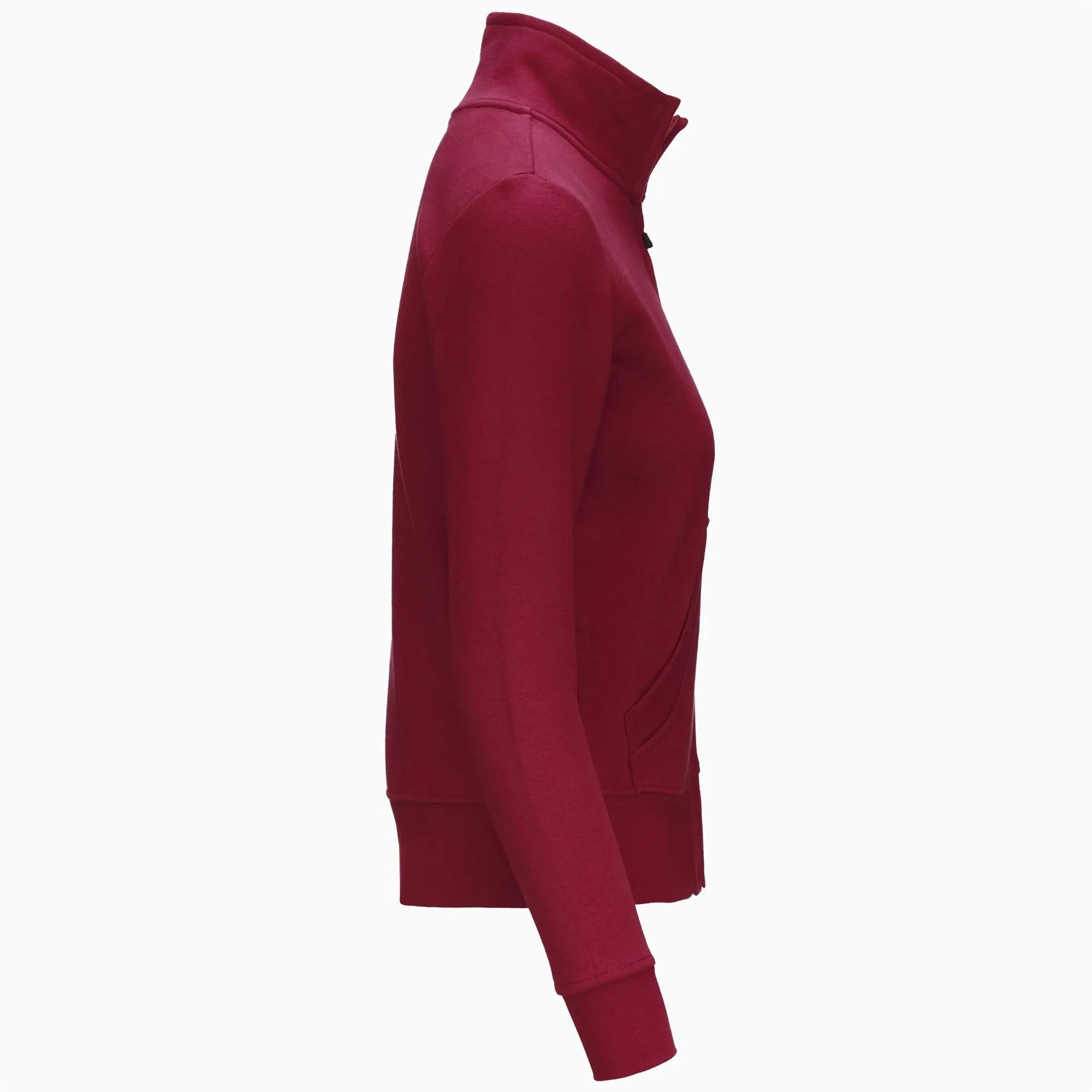 Felpa con zip da donna in cotone rosso da sportivo/a 2/3