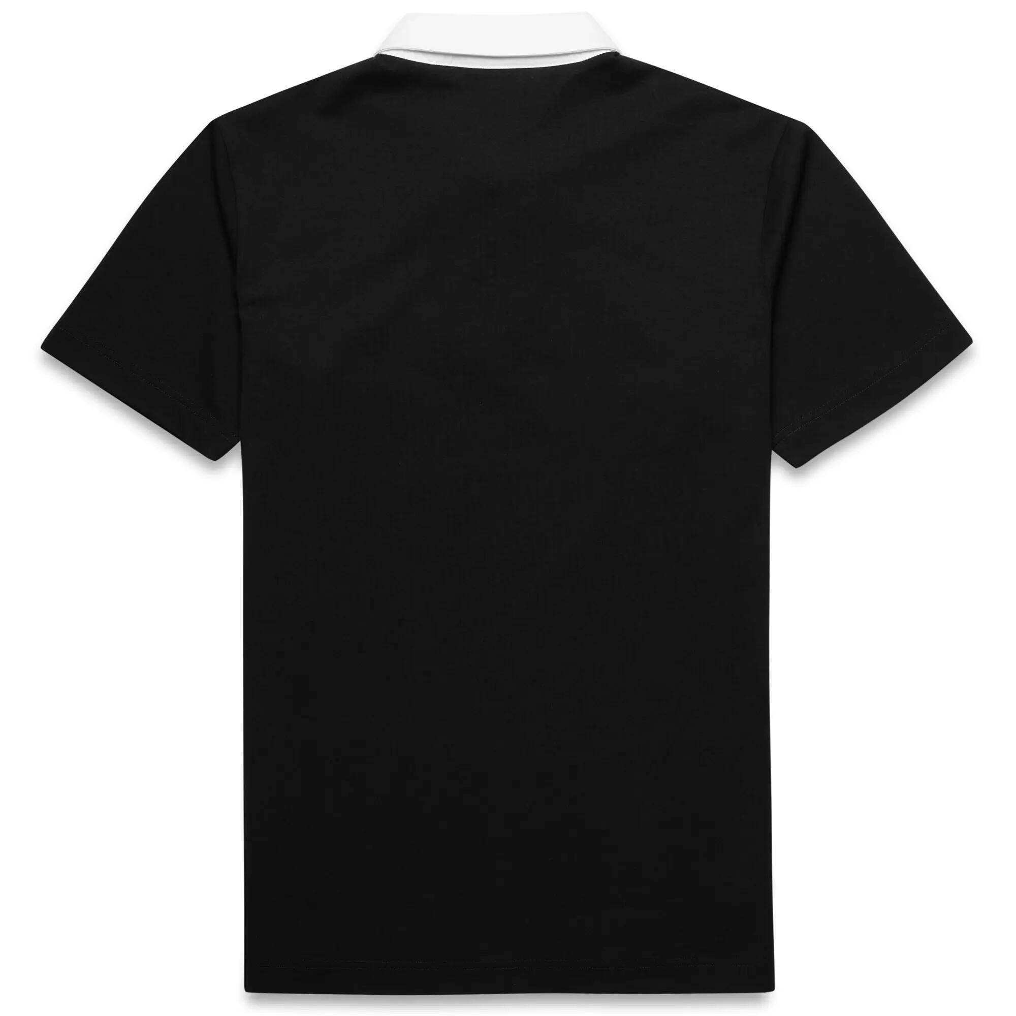 Polo da uomo in cotone nero da streetwear sportivo 2/6