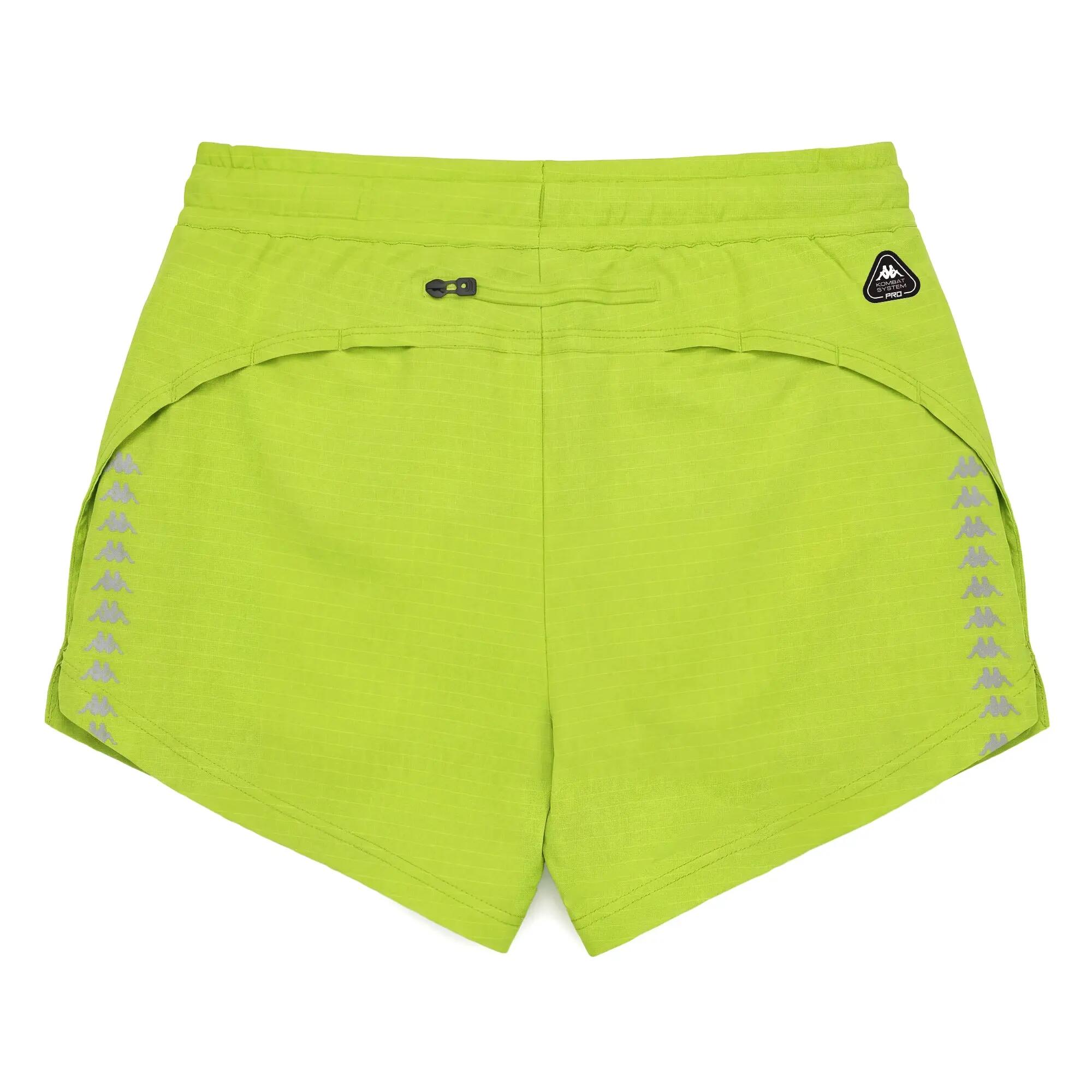 Pantaloncini sportivi da donna in poliestere verde da running 3/6
