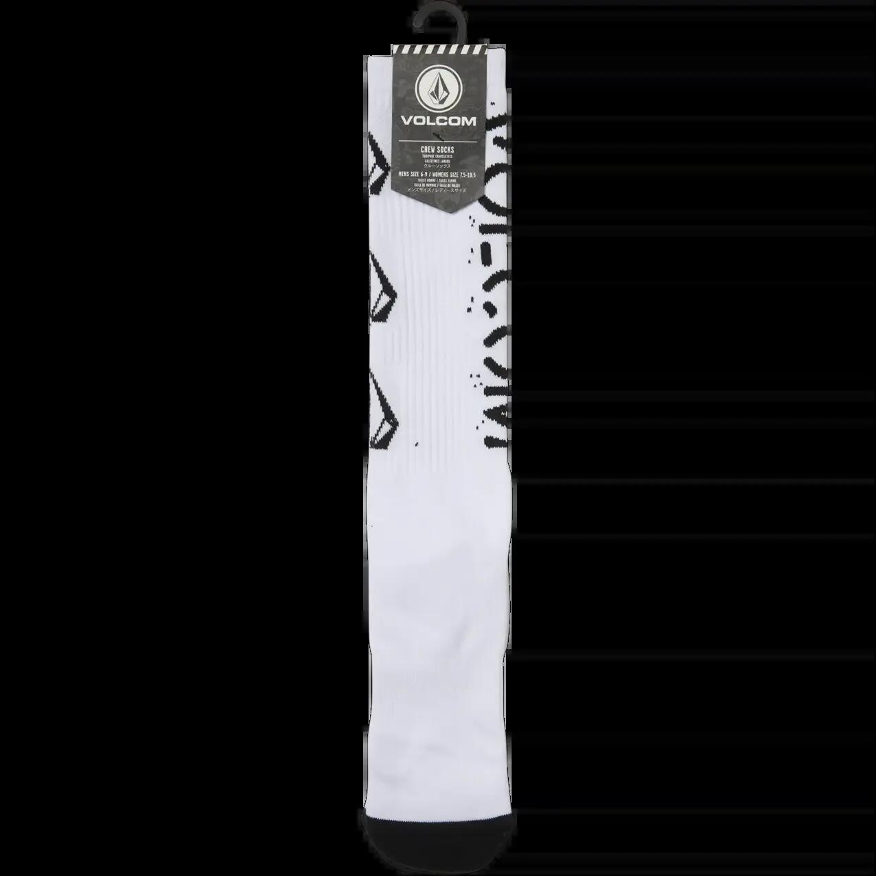 Meias Volcom OFF THE KRASS SK8 SOCK Branco 3/5