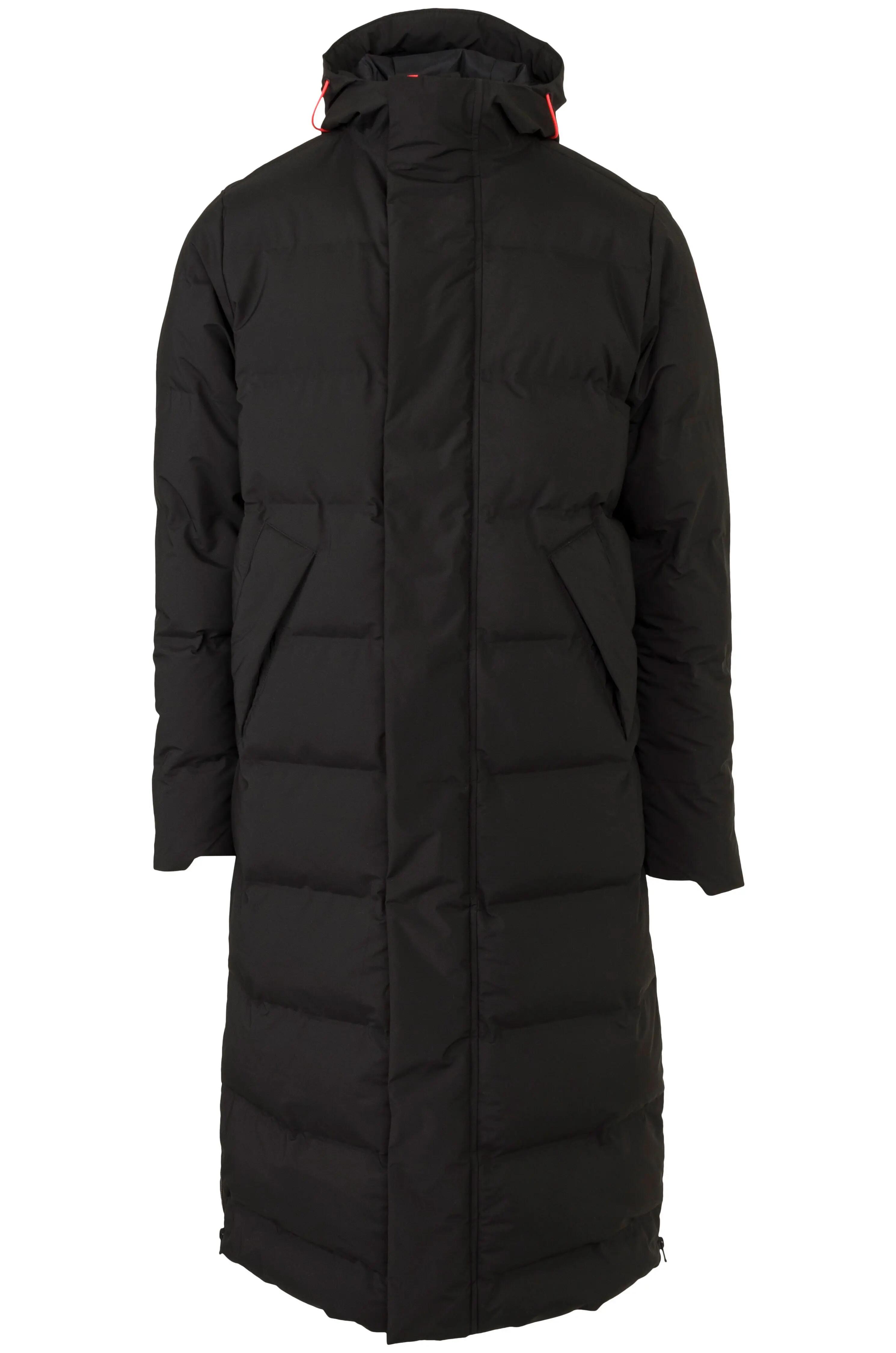 Winterregenjas fietsen unisex Puffer Long waterdicht, winddicht, gevoerd zwart 1/7