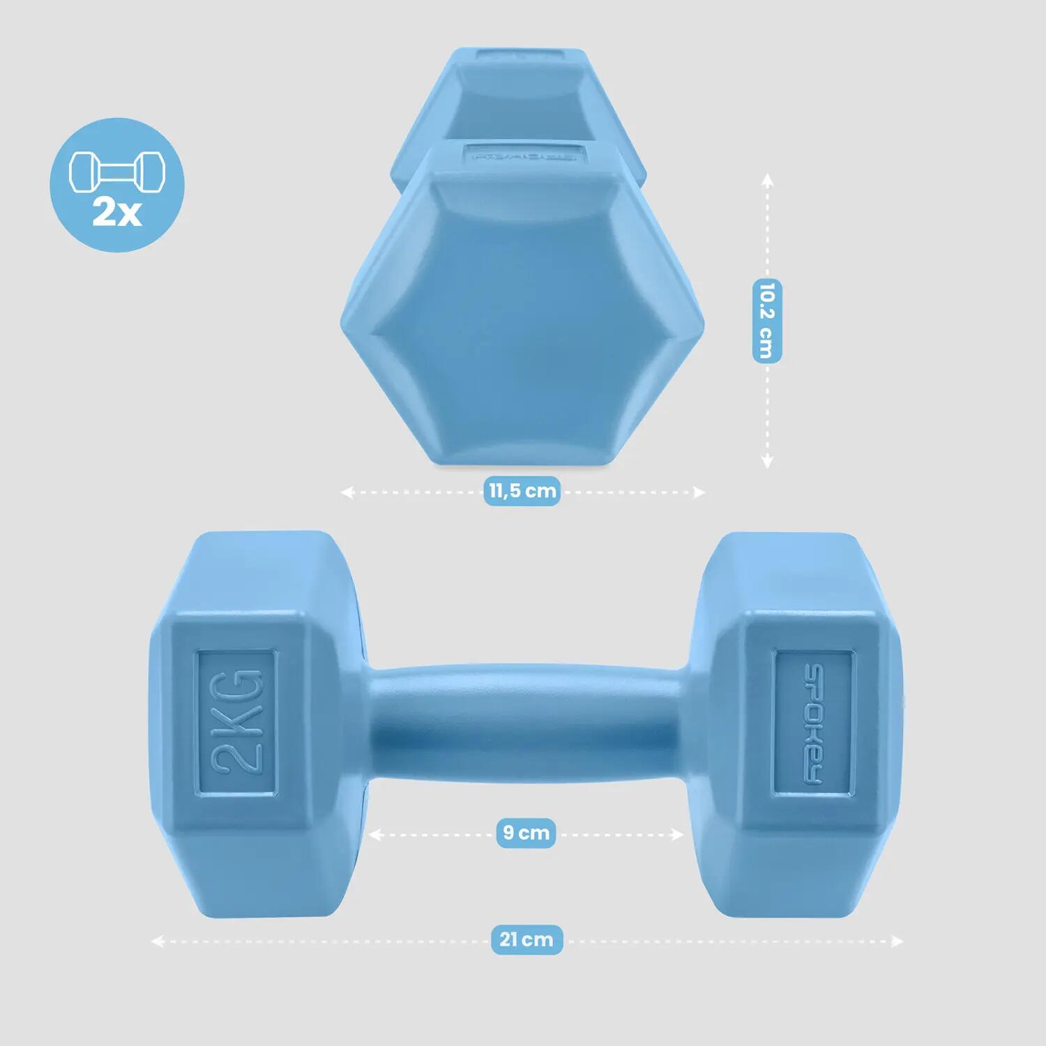 Šestihranné jednoruční činky hexabells sada činek 2 ks Spokey Monster 7/7
