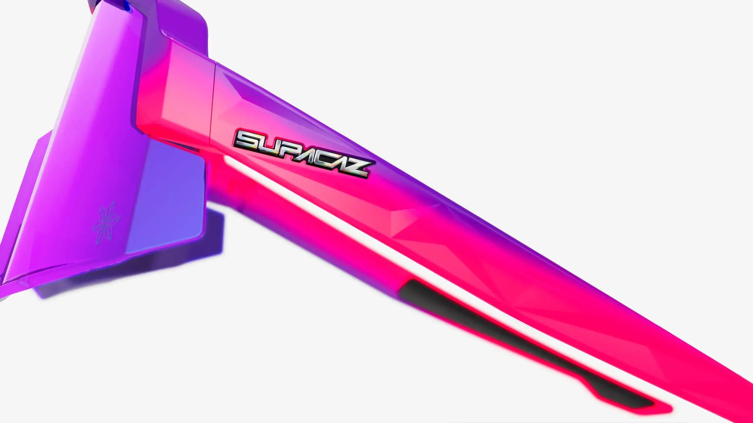 Óculos de Sol Supacaz-Orbitron-Neon Pink / Neon Purple - Purple Kush Lazer Lens 7/9