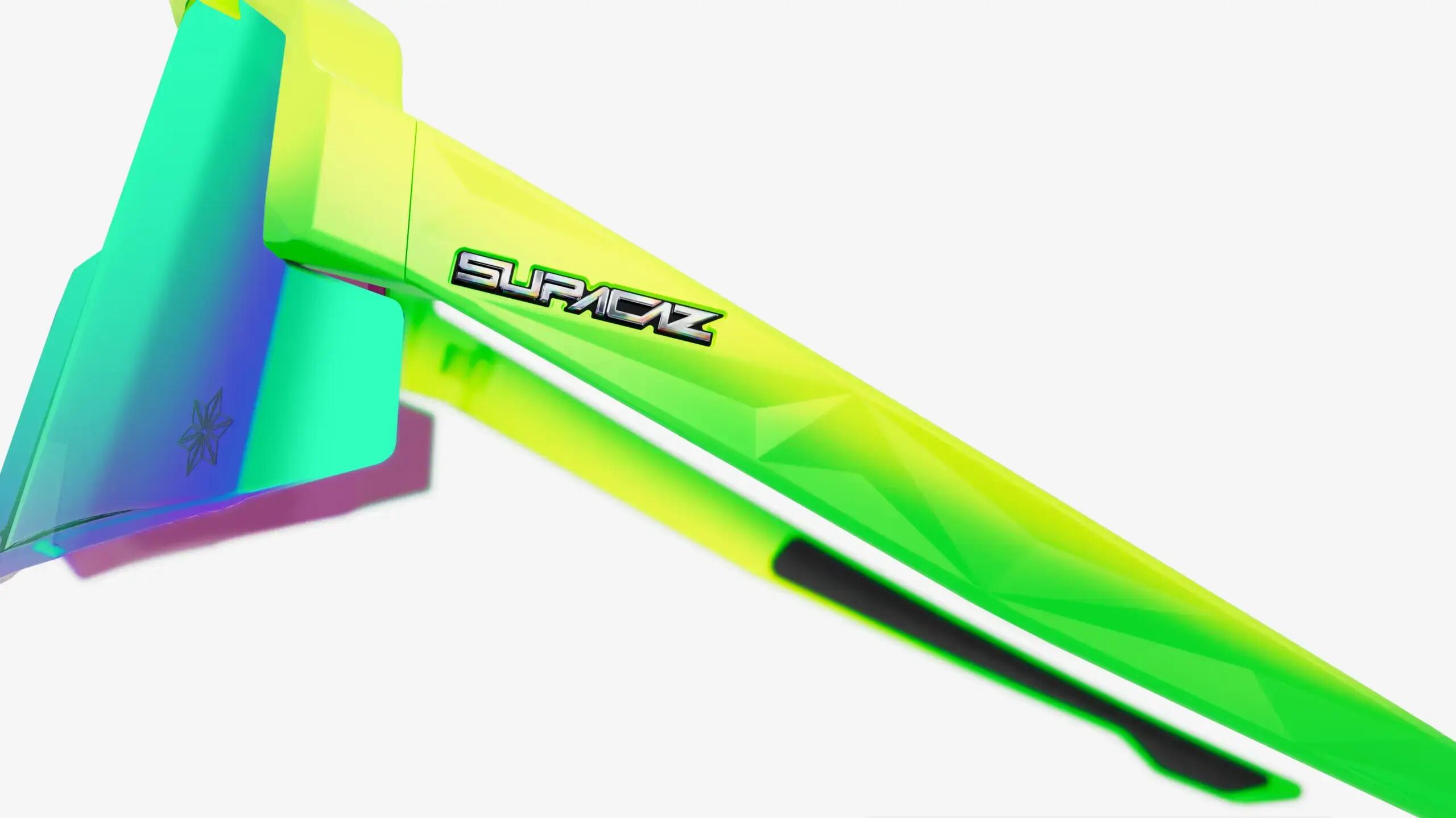 Gafas de Sol Supacaz-Orbitron-Neon Green/Yellow Fade con Aurora Lazer Lens 7/9
