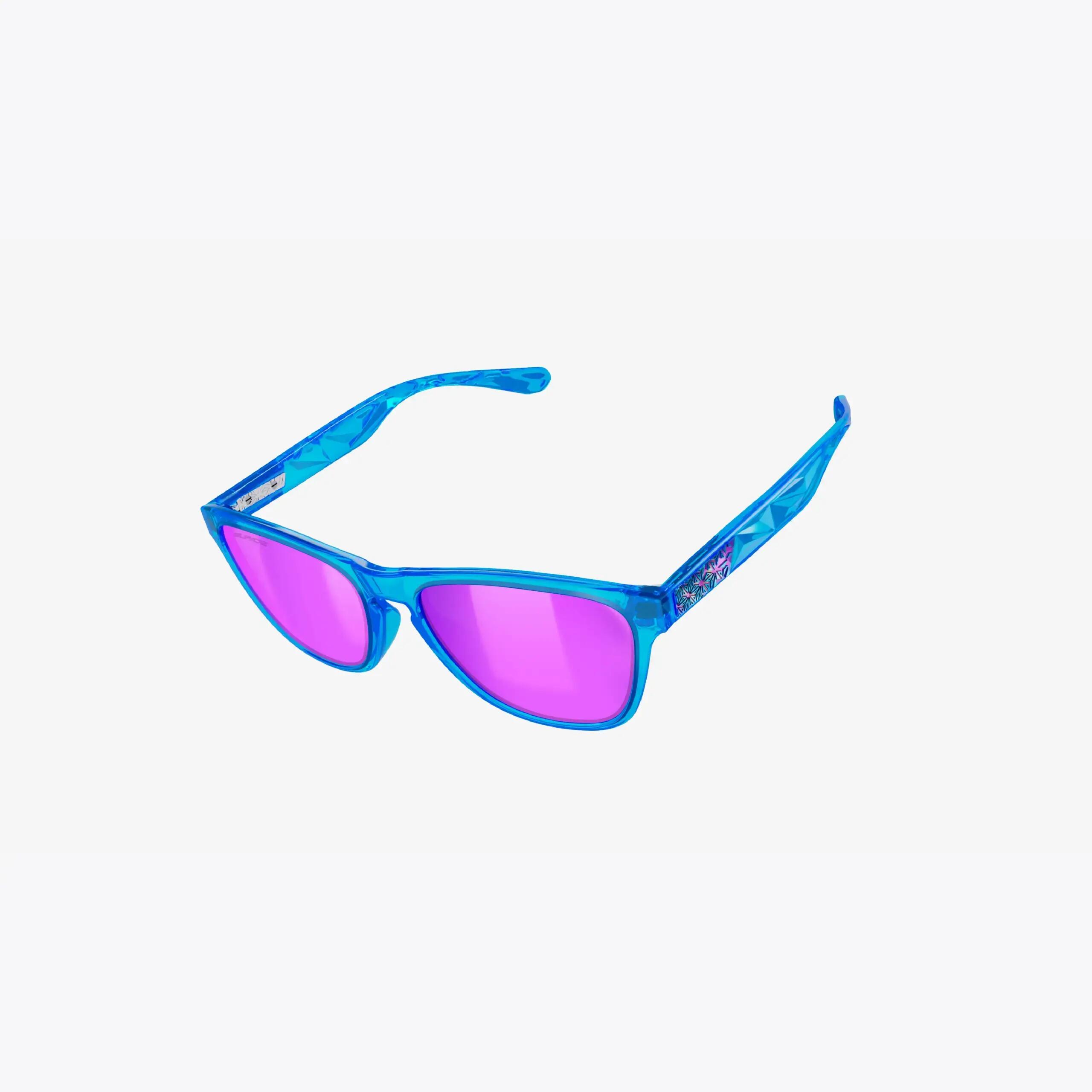 Supacaz Zonnebril-Cazual-Neon Blue Ice met Purple Kush Refractor lens 5/9