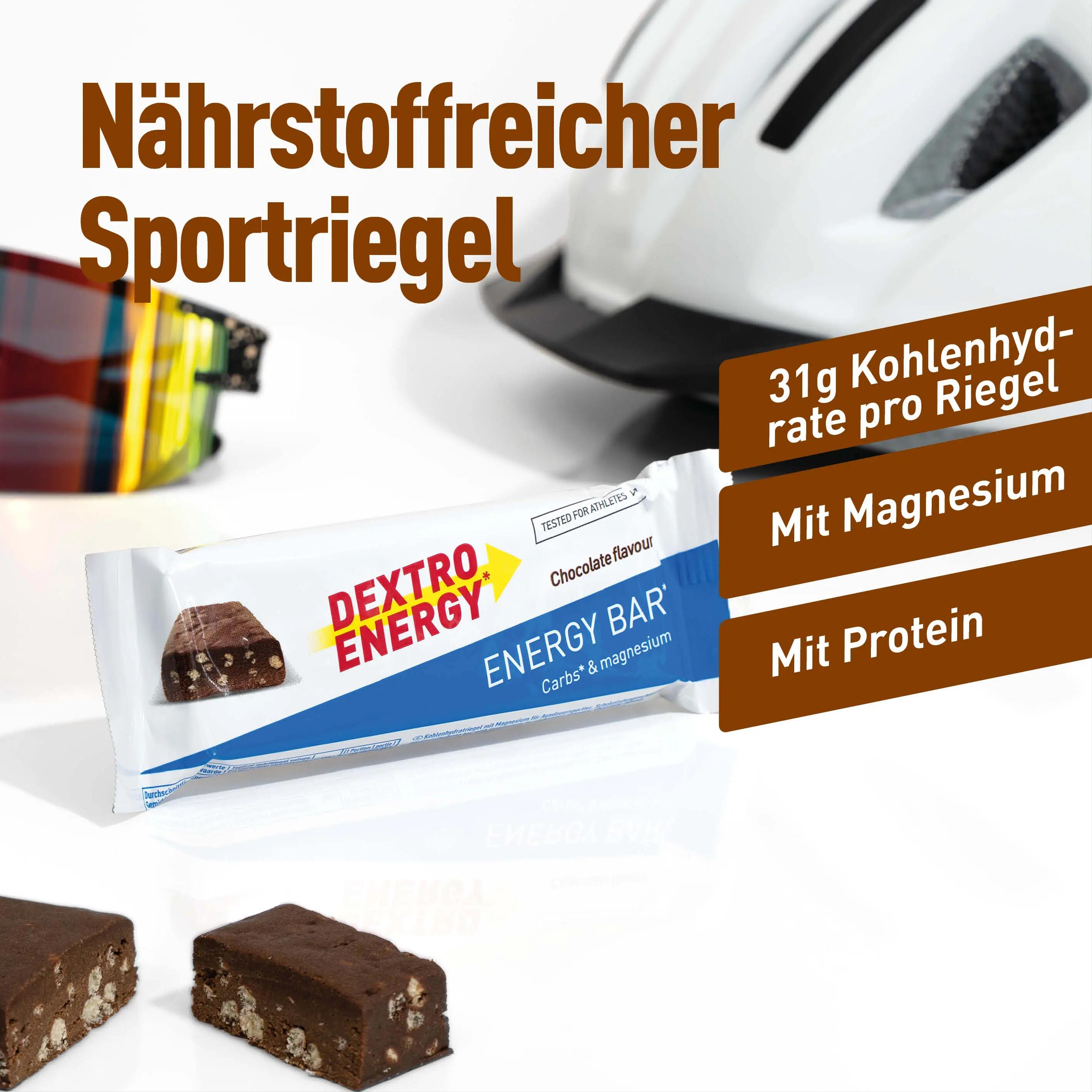 Energy Bar Schokolade, 24x50g, Energieriegel mit Protein Crispies und Magnesium 2/6