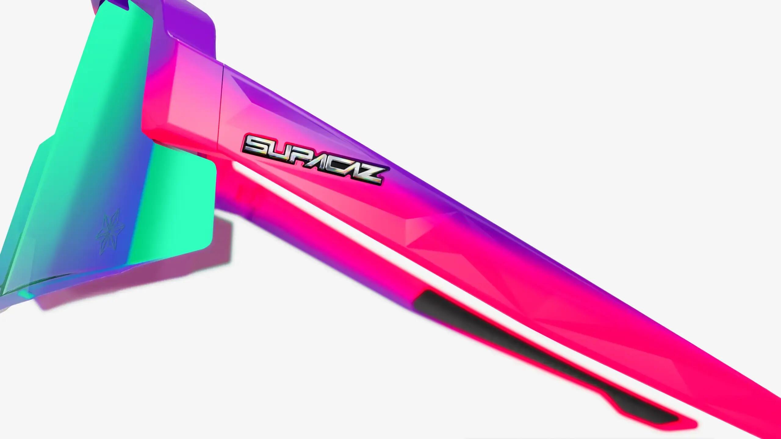 Occhiali da Sole Supacaz-Orbitron-Neon Pink/Neon Purple con Aurora Lazer Lens 7/9