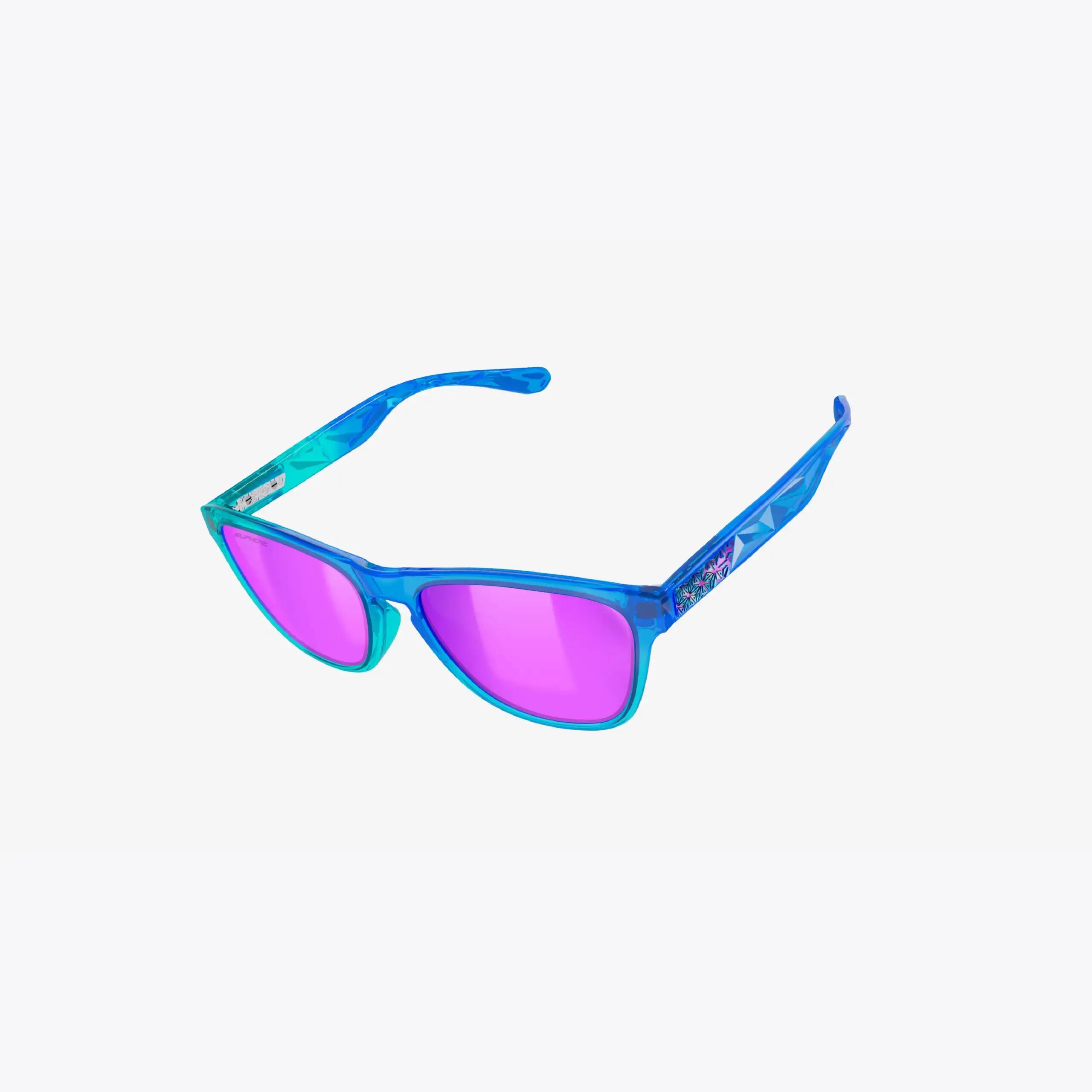 Supacaz Zonnebril-Cazual-Blue Hawaii Ice met Purple Kush Refractor lens 5/9