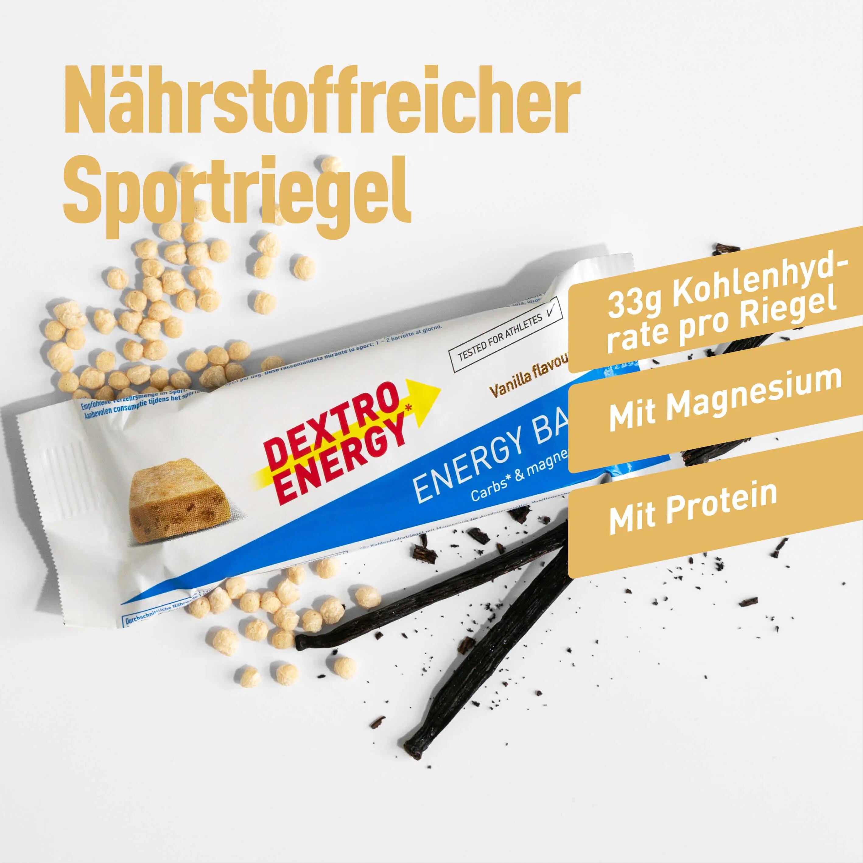 Energy Bar Vanille, 24x50g, Energieriegel mit Protein Crispies und Magnesium 2/6