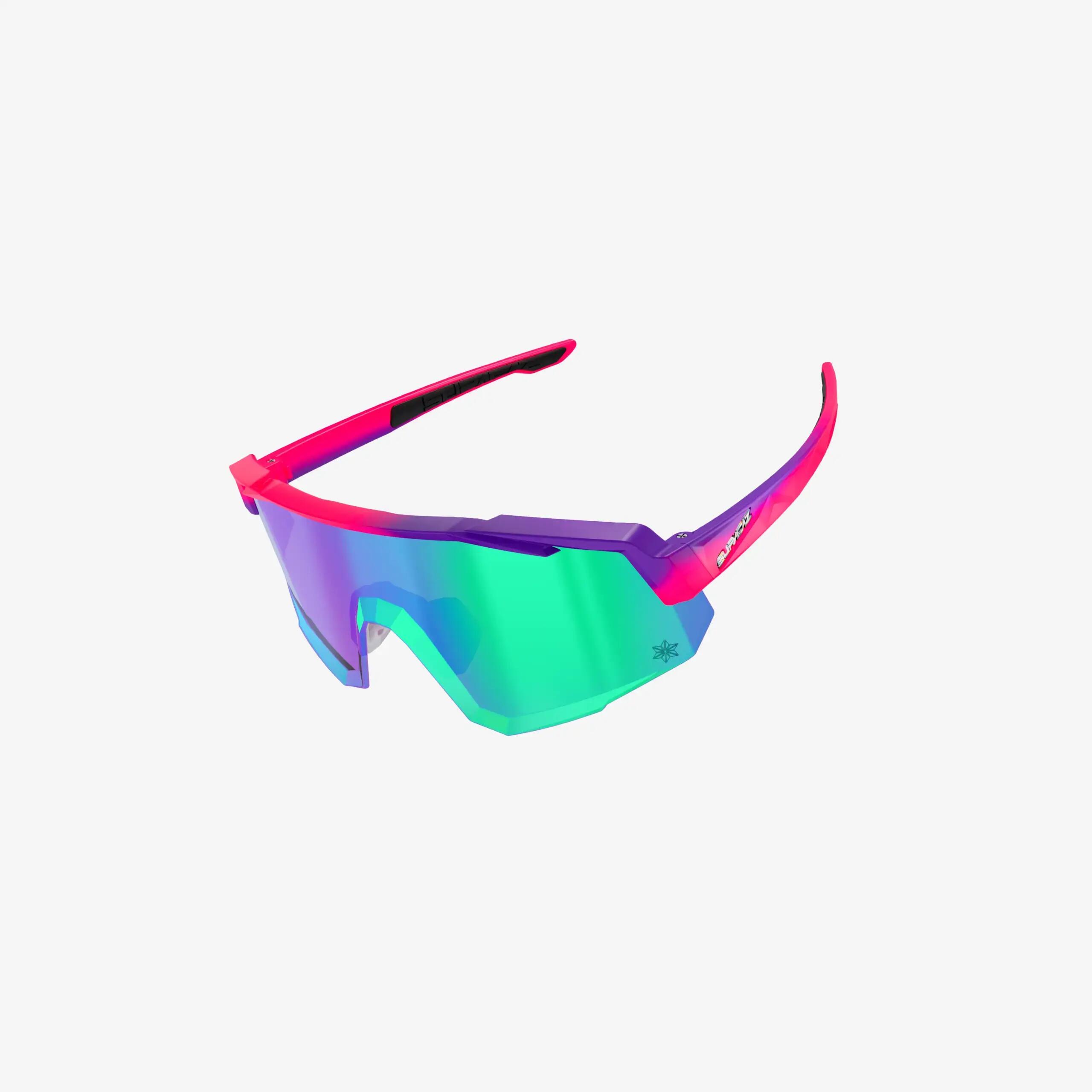 Occhiali da Sole Supacaz-Orbitron-Neon Pink/Neon Purple con Aurora Lazer Lens 5/9