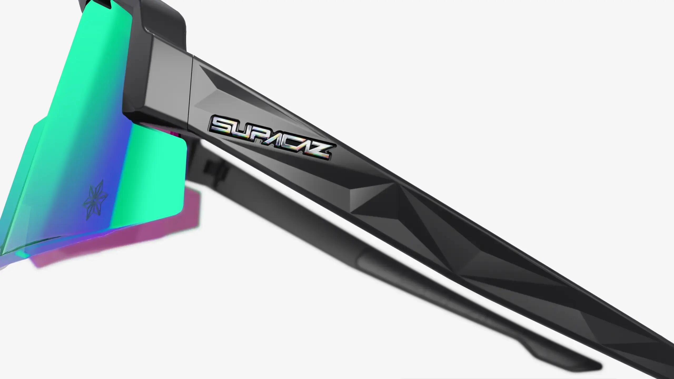 Gafas de Sol Supacaz-Orbitron-Matte Black con Aurora Lazer Lens 7/9