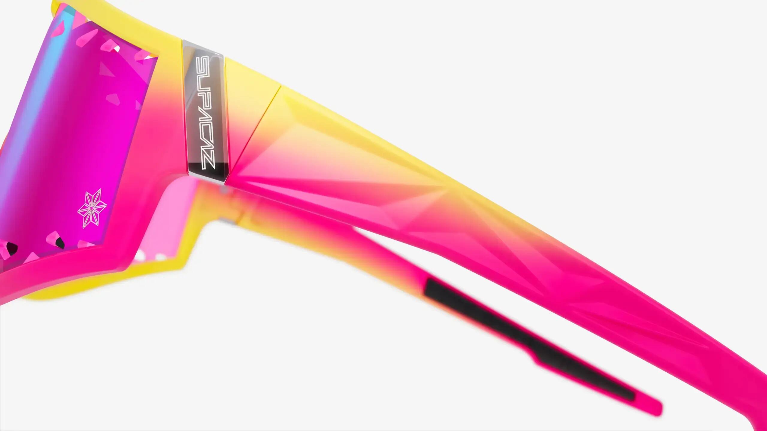 Óculos de Sol Supacaz-Galactic-Neon Yellow/Pink Fader-lente Laser Pink Sunset 7/9