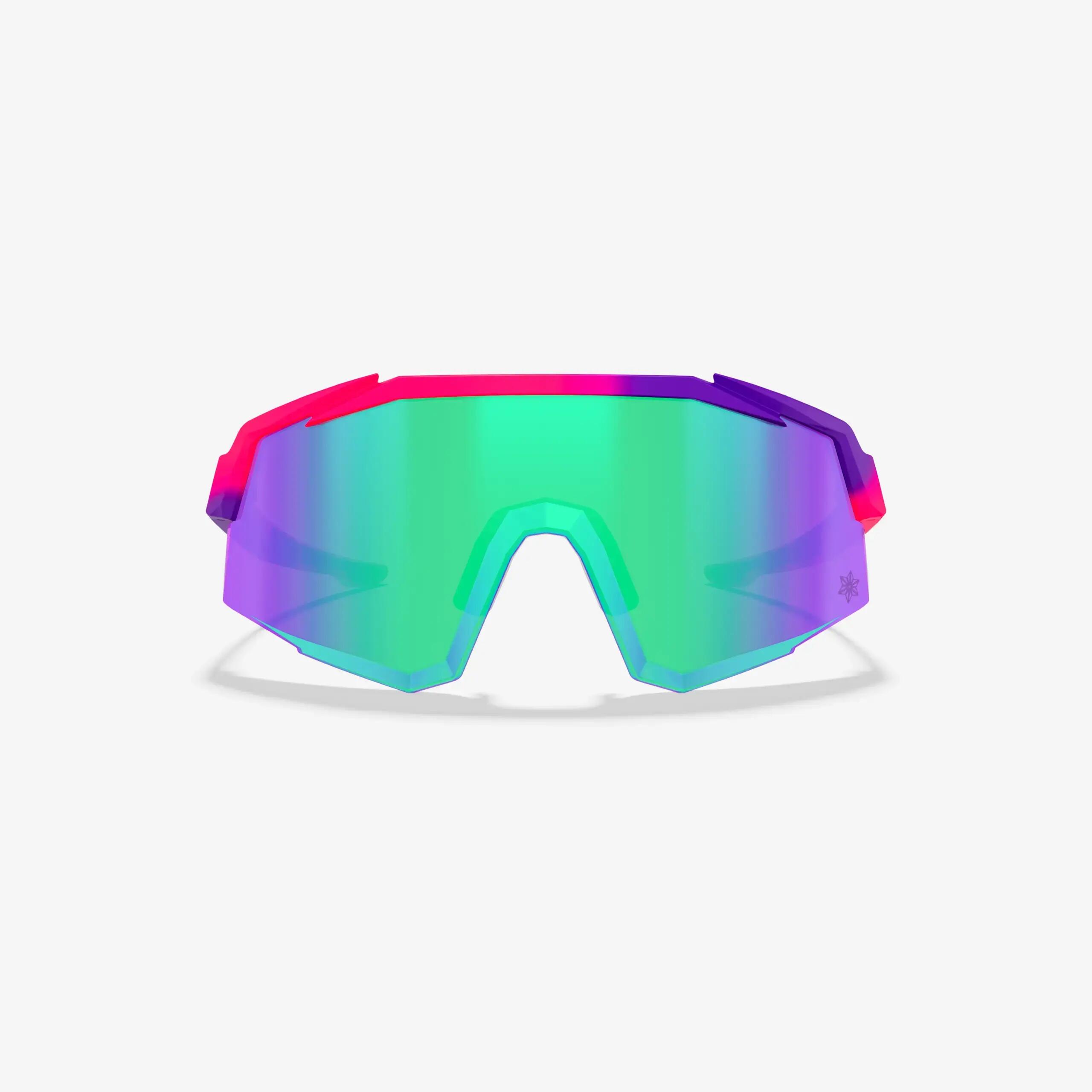 Occhiali da Sole Supacaz-Orbitron-Neon Pink/Neon Purple con Aurora Lazer Lens 2/9