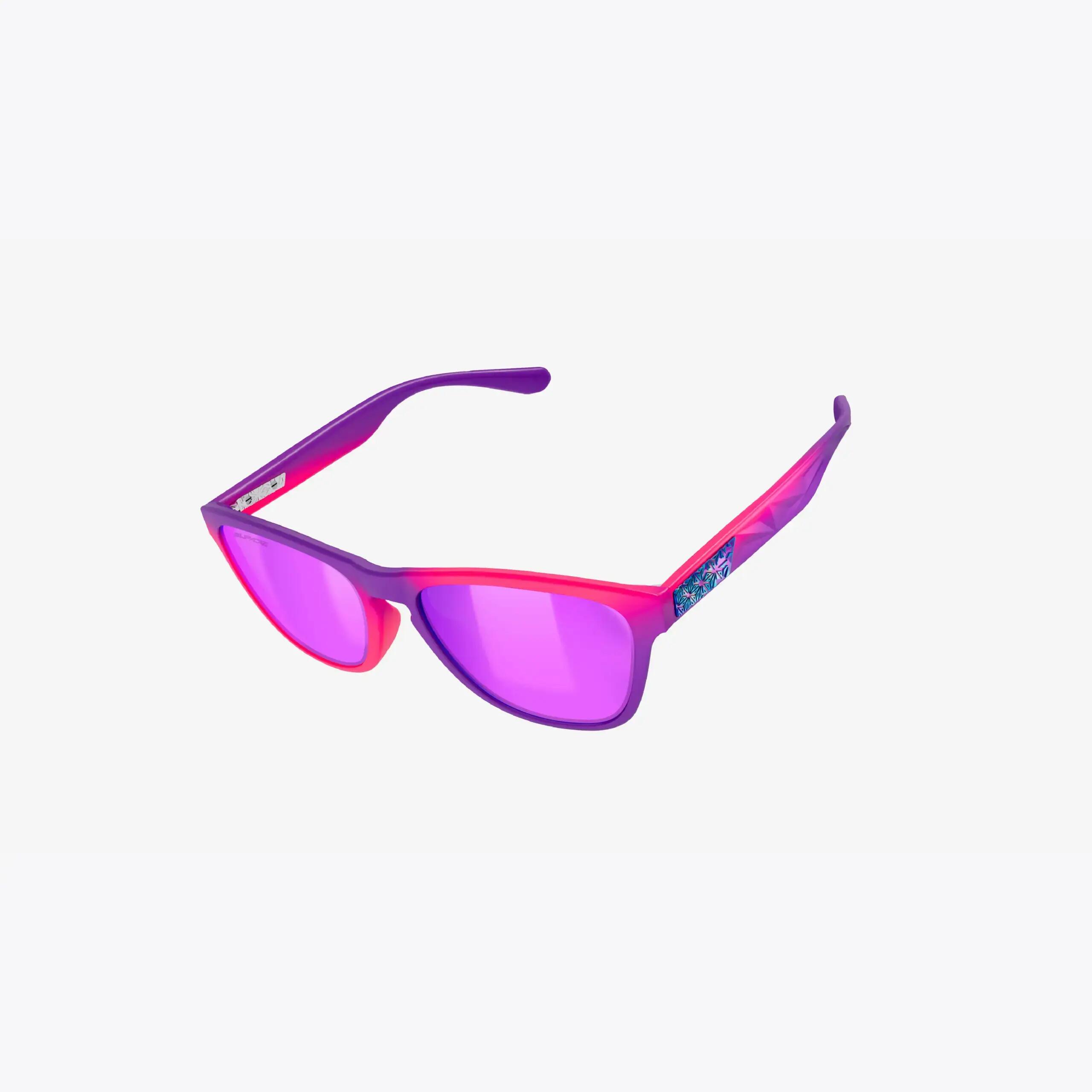 Óculos de Sol Supacaz-Cazual-Neon Pink/Purple Fader+Purple Kush Lente Refractor 5/9