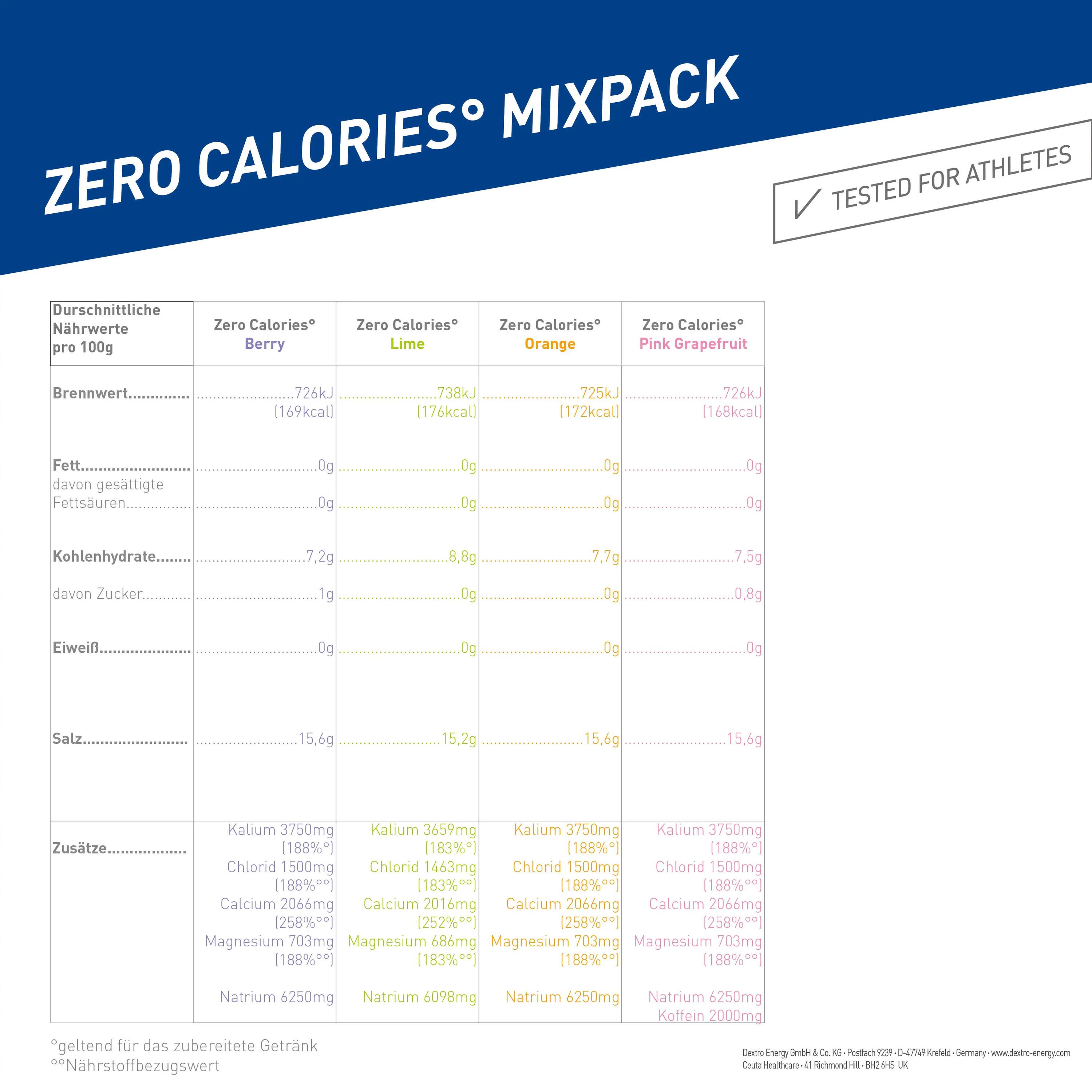 Zero Calories Elektrolyte ohne Zucker Tablets Mix Pack, 4er Pack 6/7