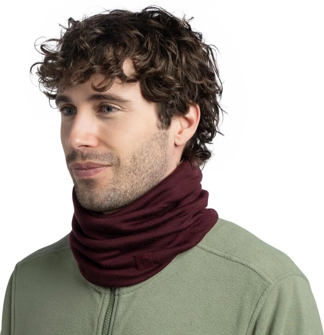 Sciarpa Buff in lana merino pesante, colore granato 4/7