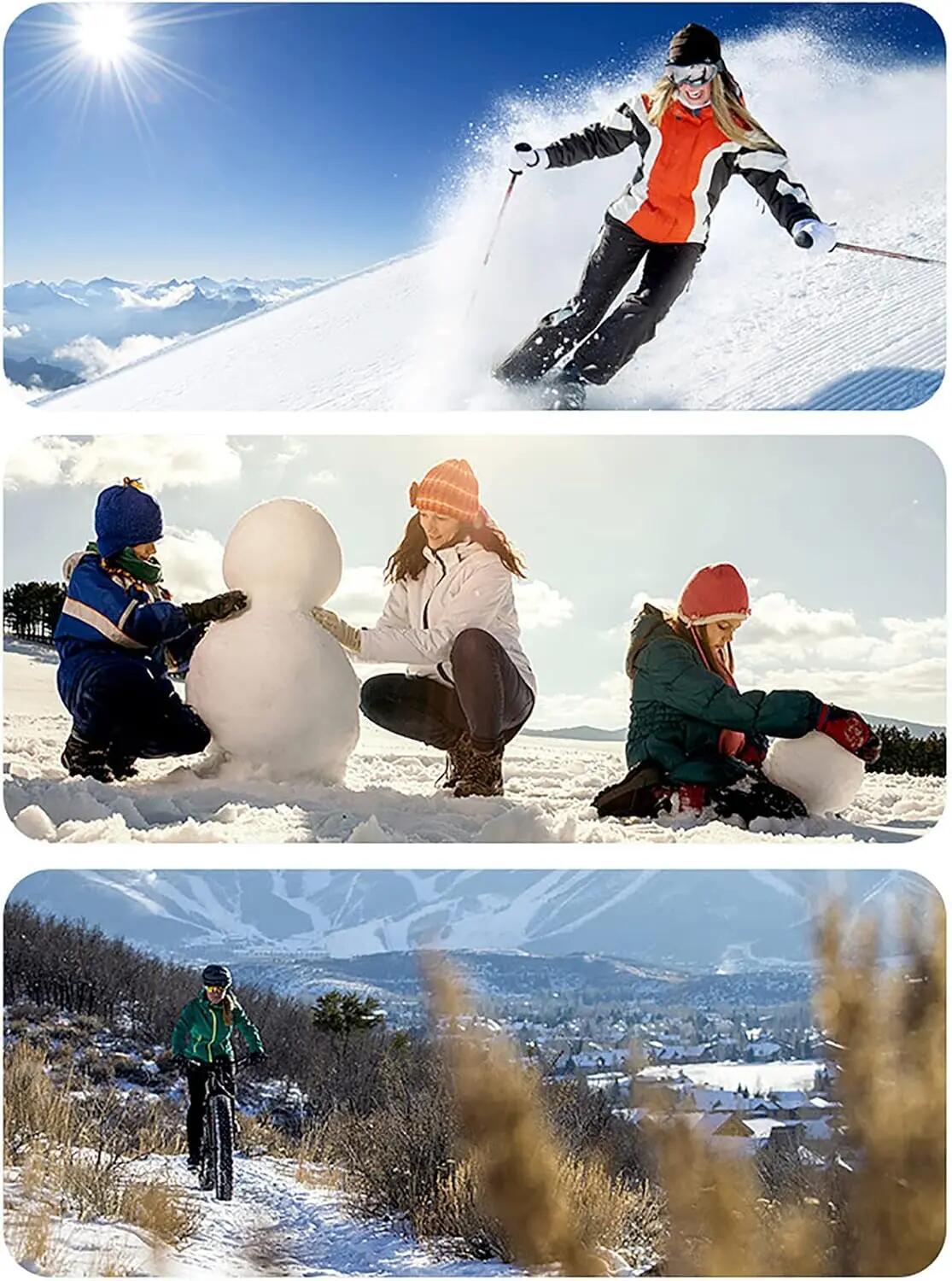 Gants de ski pour femme, coupe-vent, thermiques et tactiles, pour vélo, snowboar 3/5