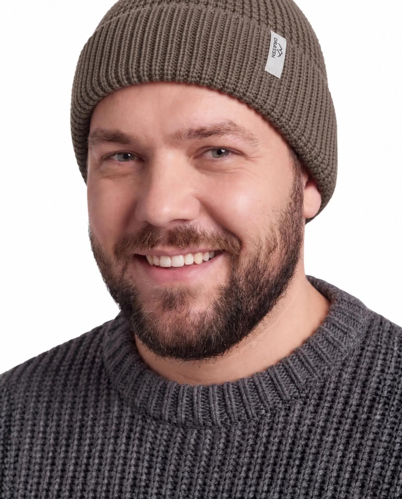 Merino čepice pánská Roggenstein šedohnědá 3/4